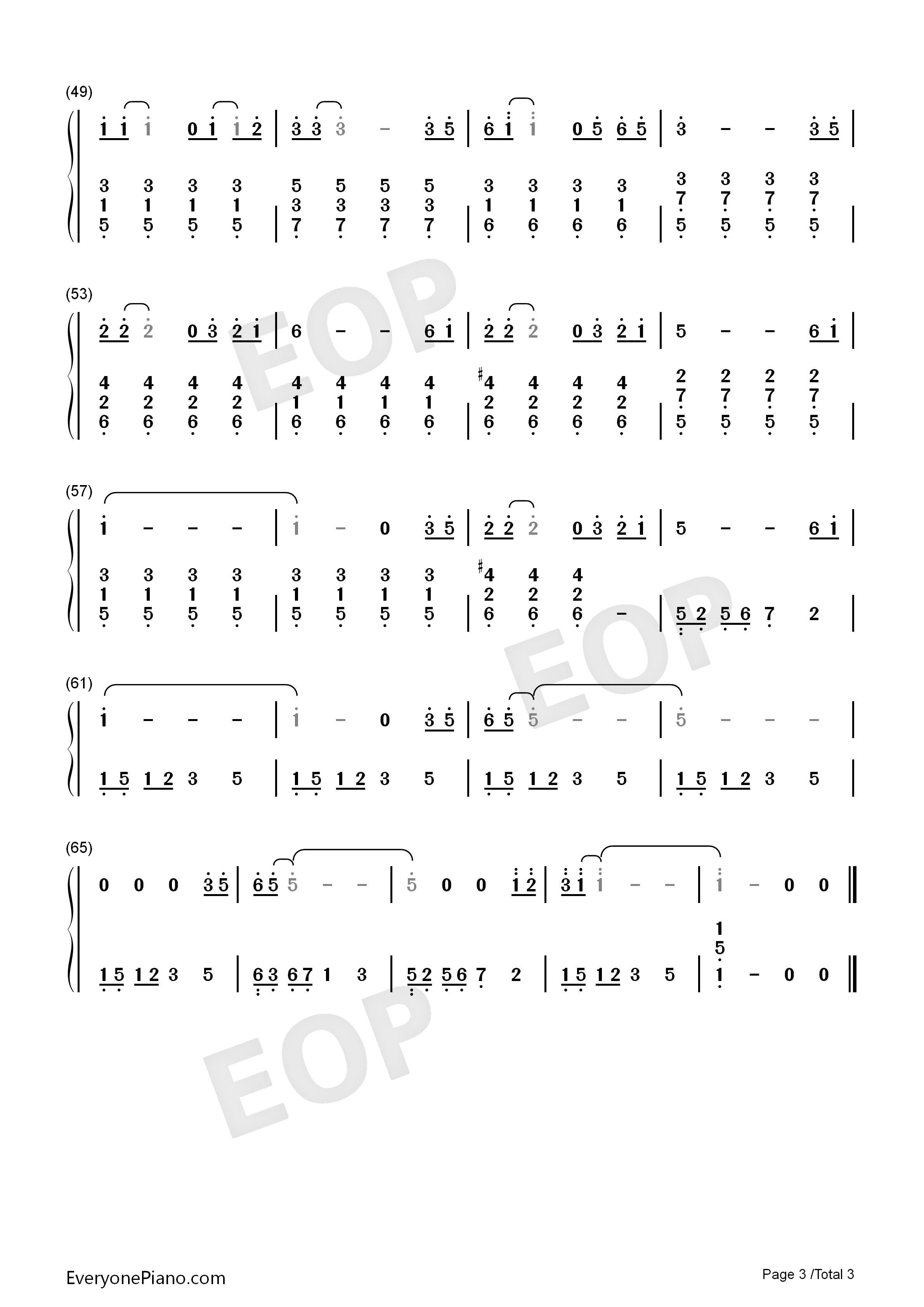 把悲伤留给自己钢琴简谱_陈升演唱