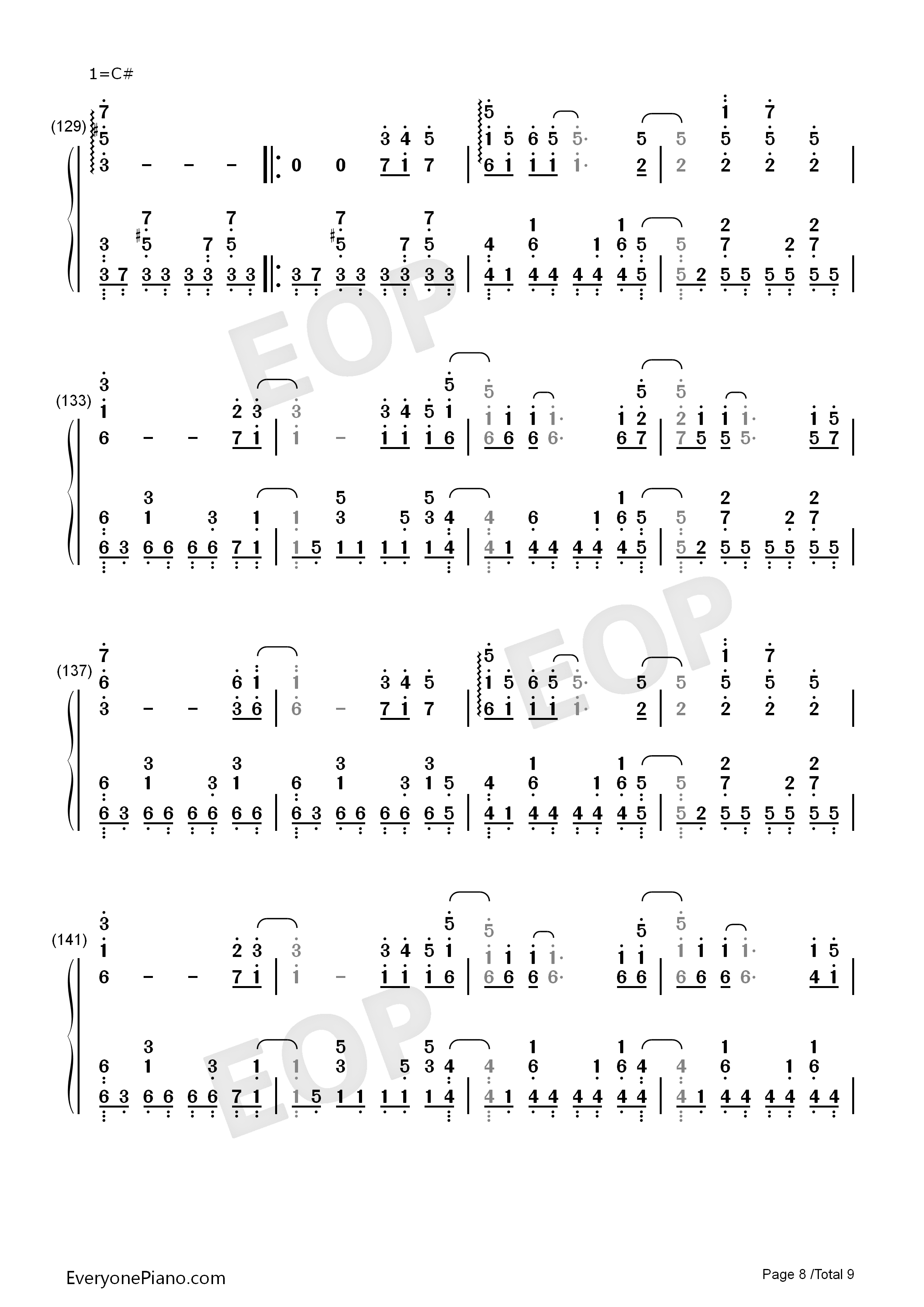 绯色之空钢琴简谱_川田麻美演唱