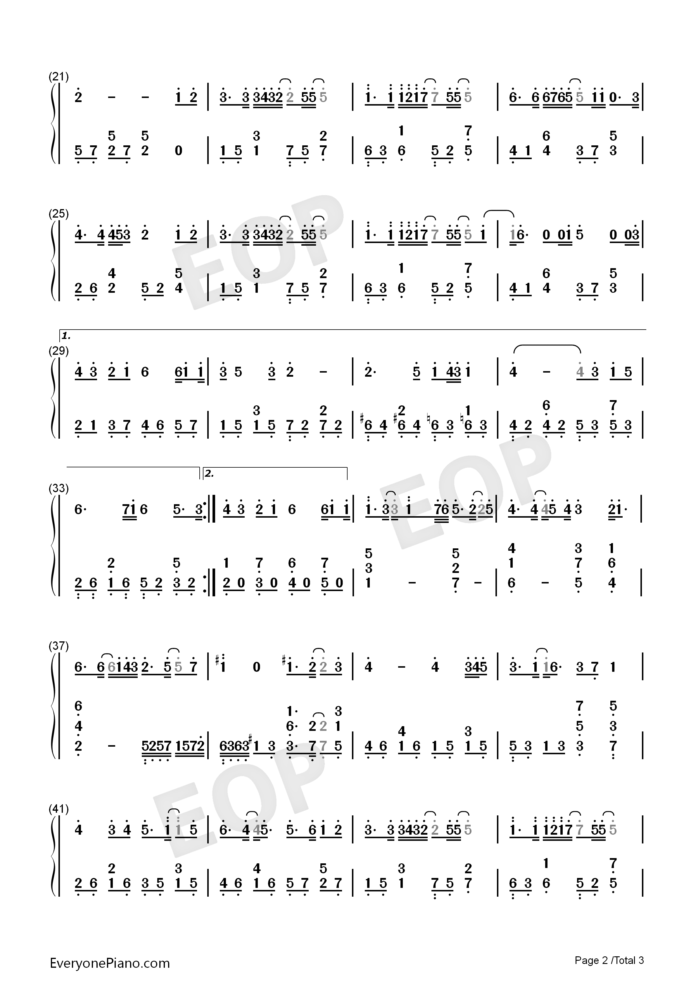 亲爱的路人钢琴简谱_刘若英演唱