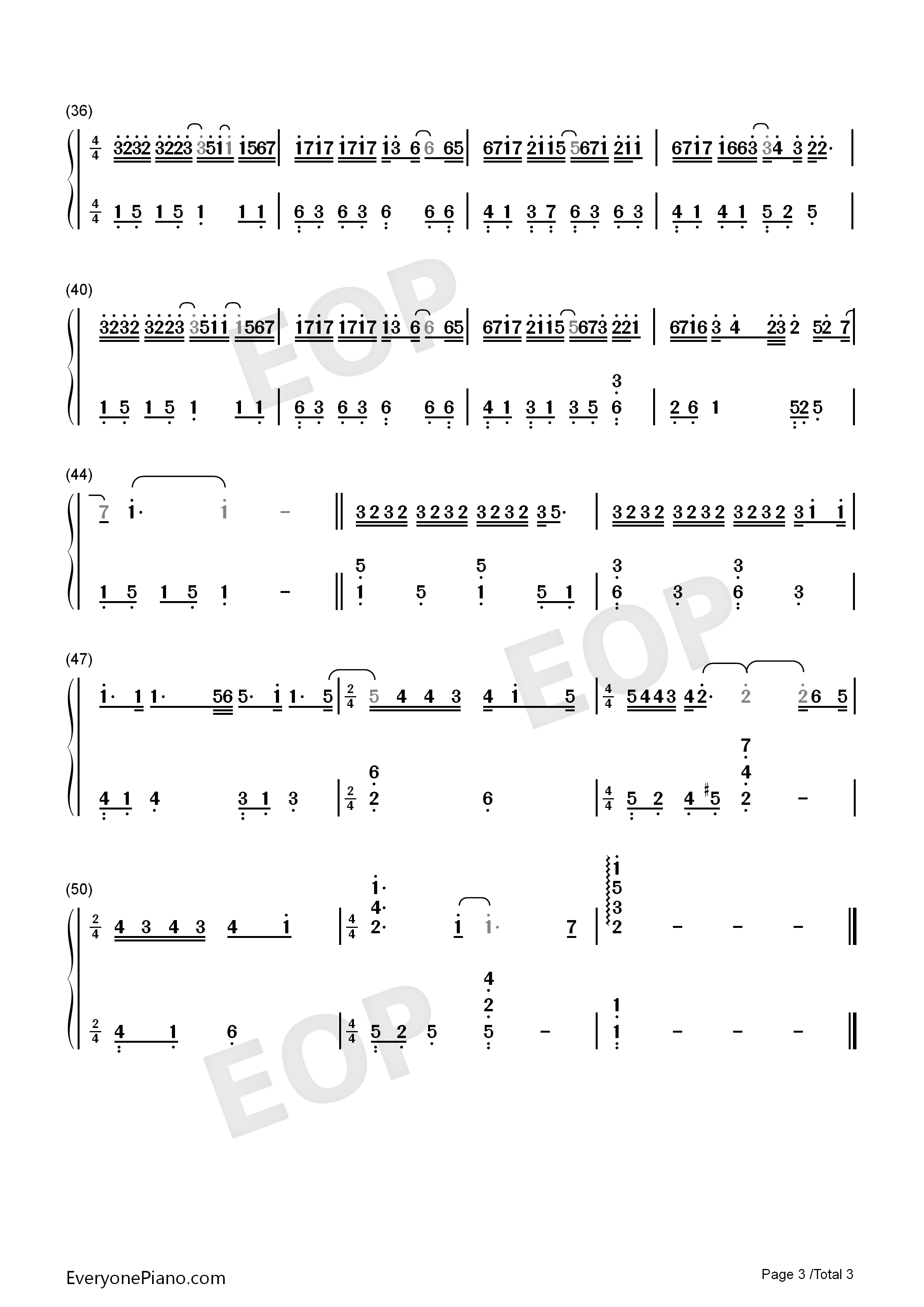 手放开钢琴简谱_李圣杰演唱
