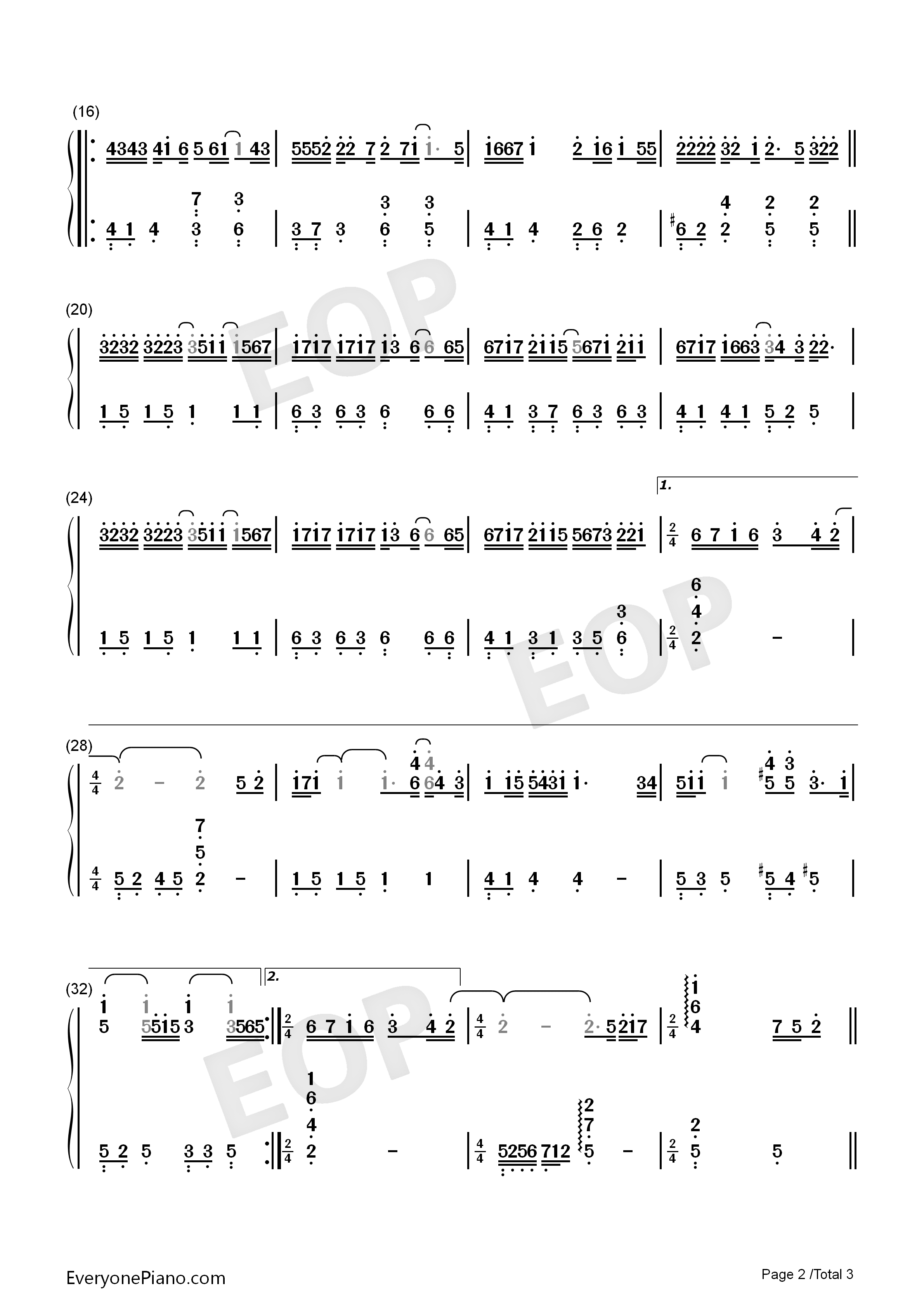 手放开钢琴简谱_李圣杰演唱