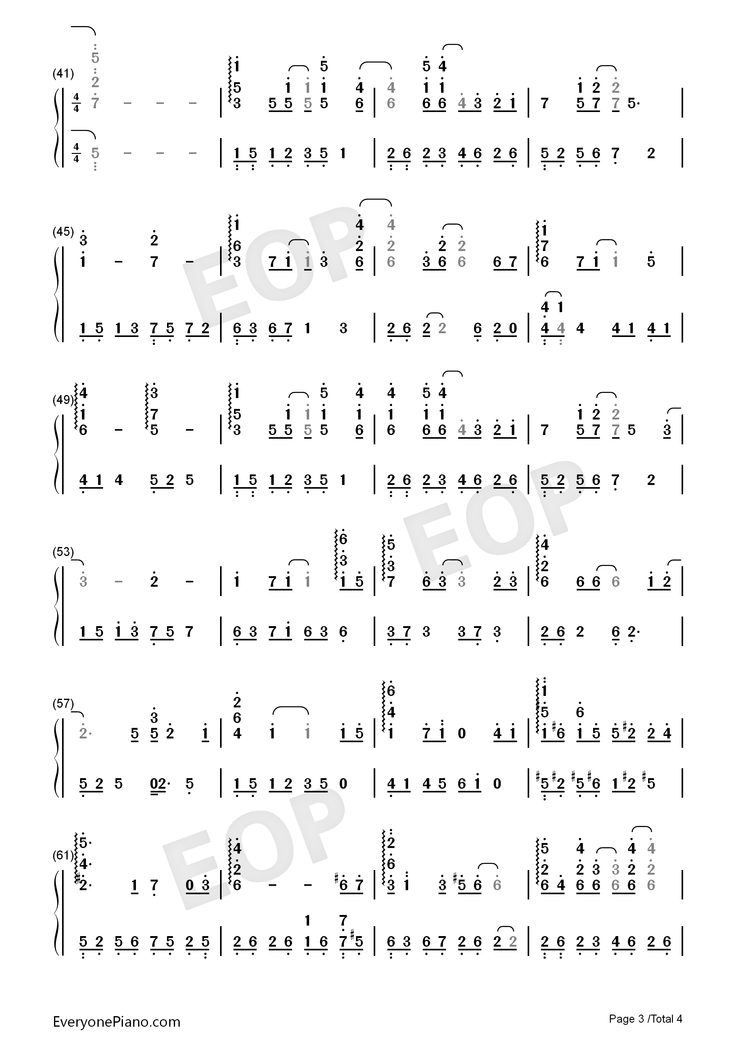 烟火的季节钢琴简谱_F4演唱