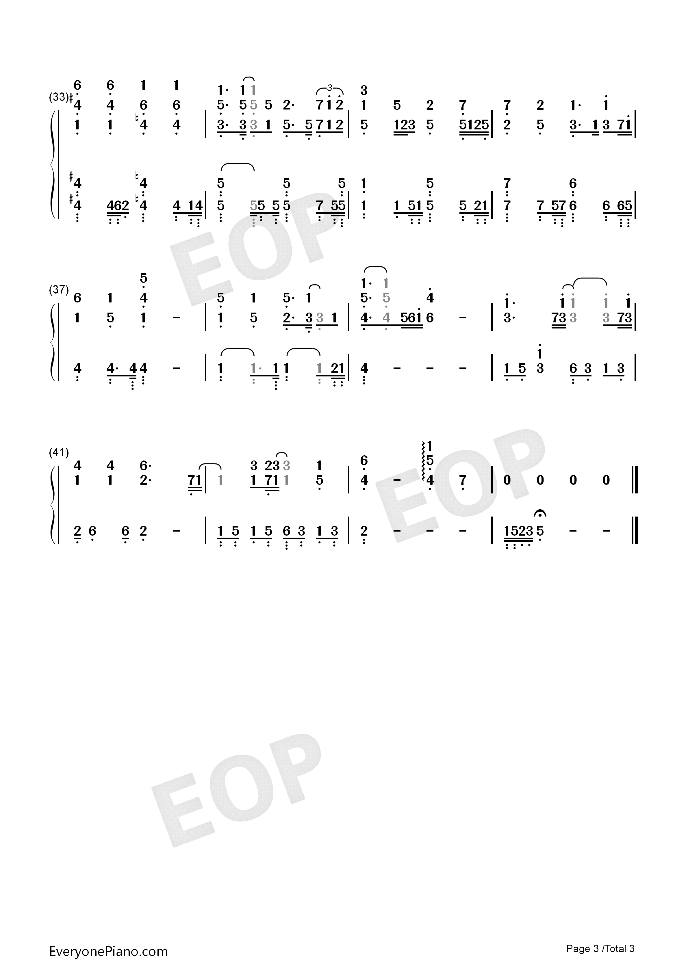 他不爱我钢琴简谱_莫文蔚演唱