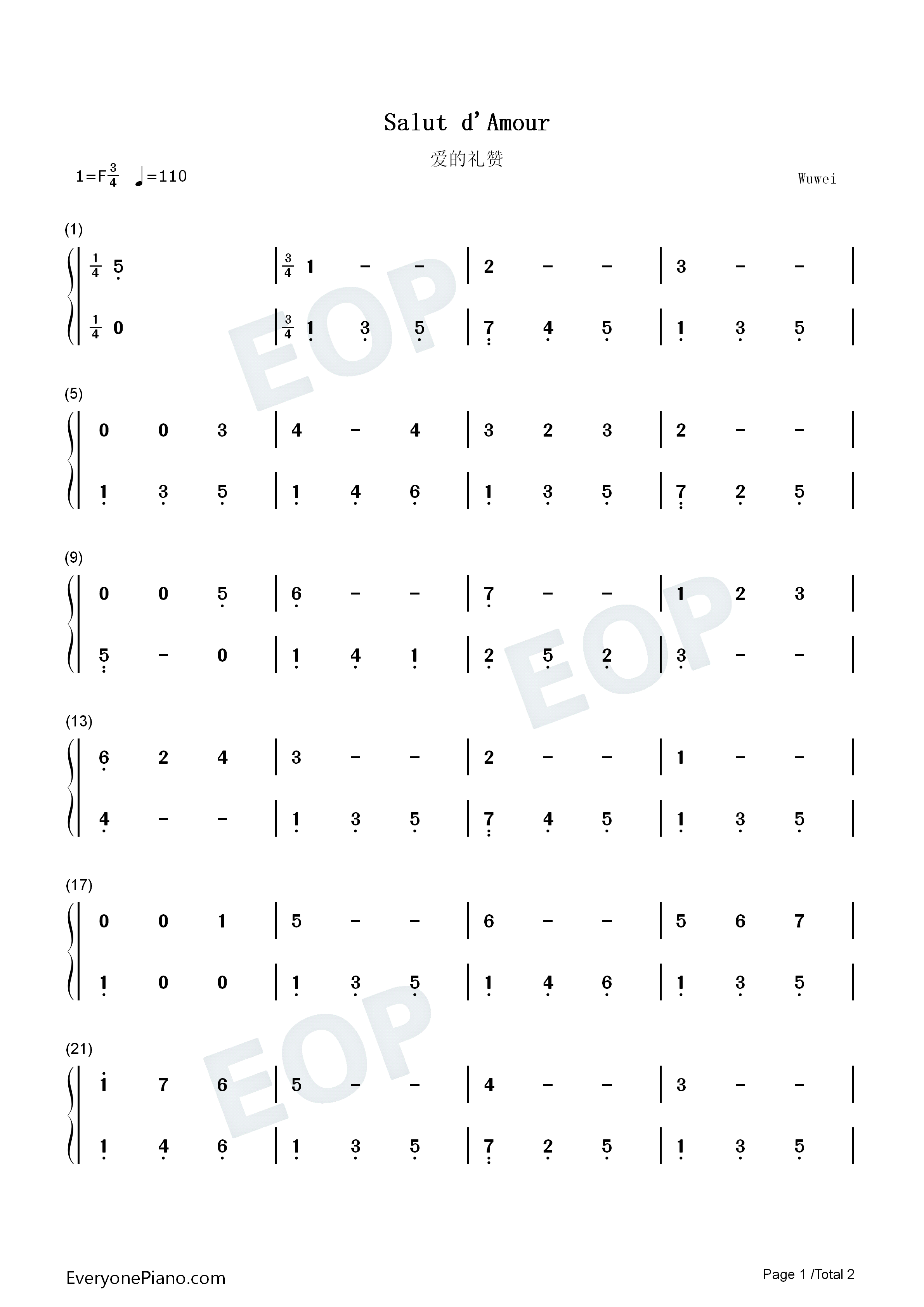 爱的礼赞钢琴简谱_J.马蒂尼演唱
