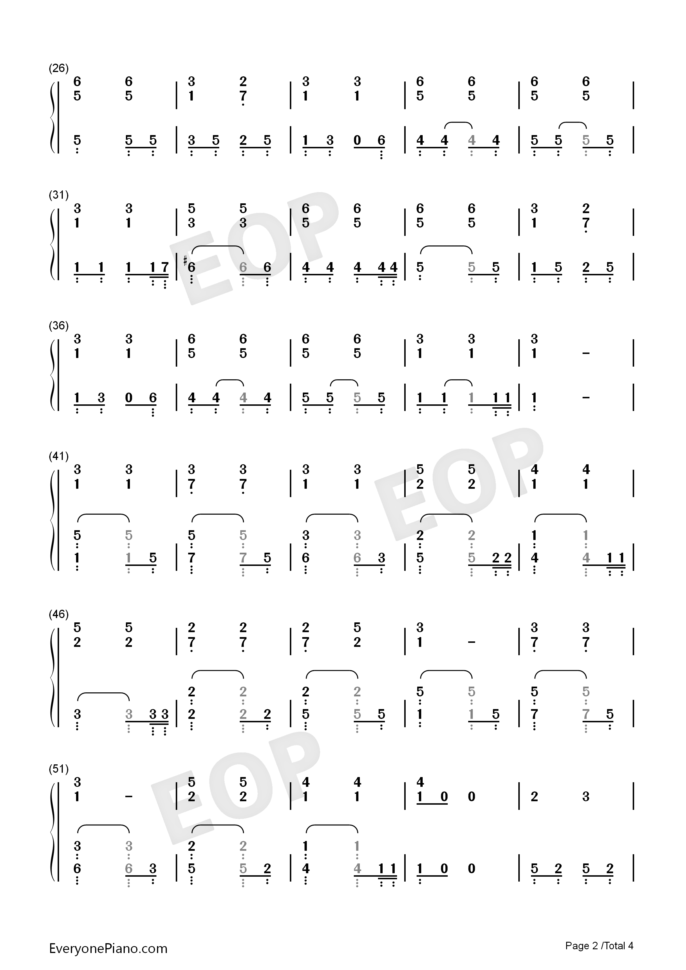 我的歌声里简易伴奏版钢琴简谱_曲婉婷演唱