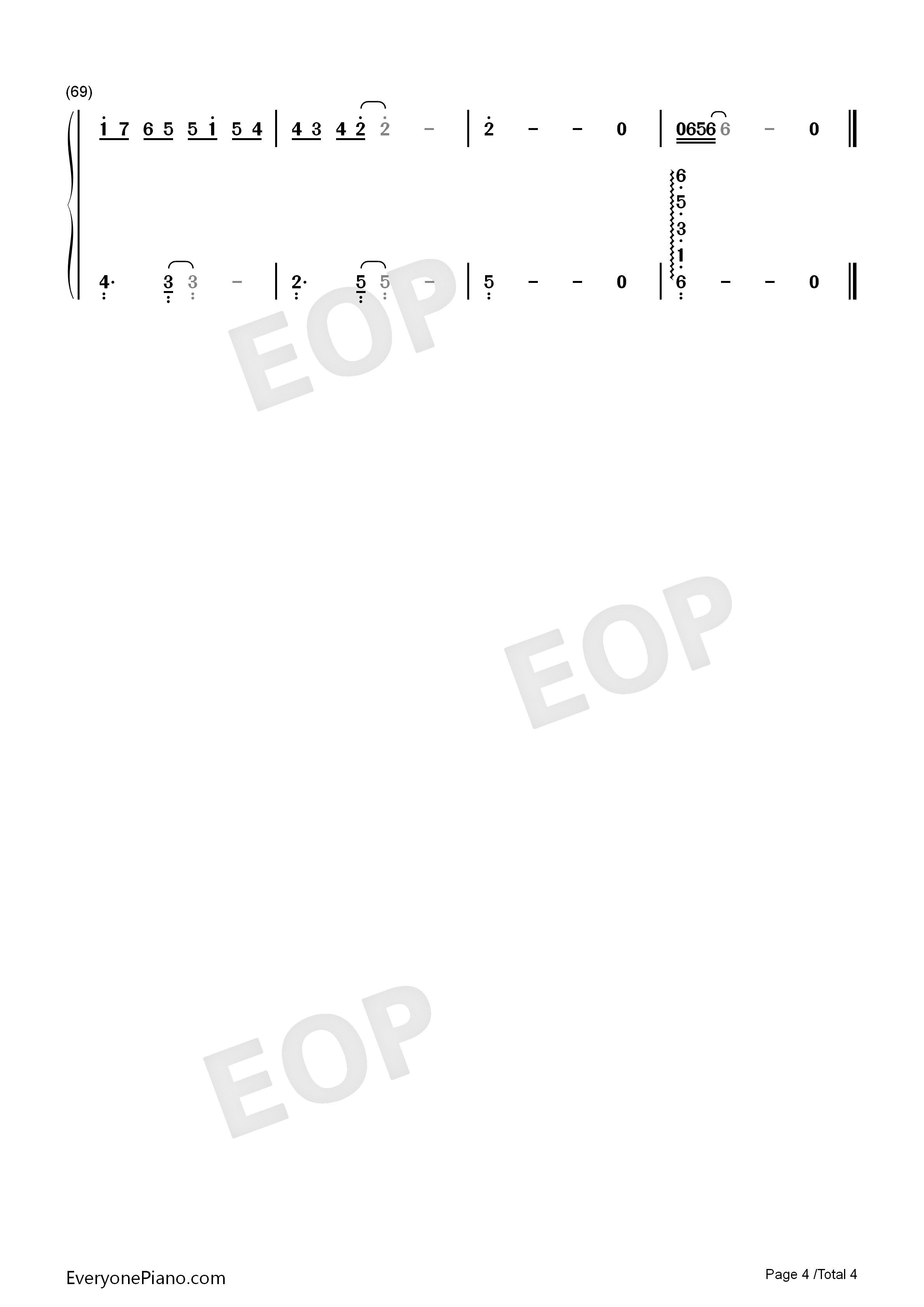 那天以后钢琴简谱_高耀太演唱