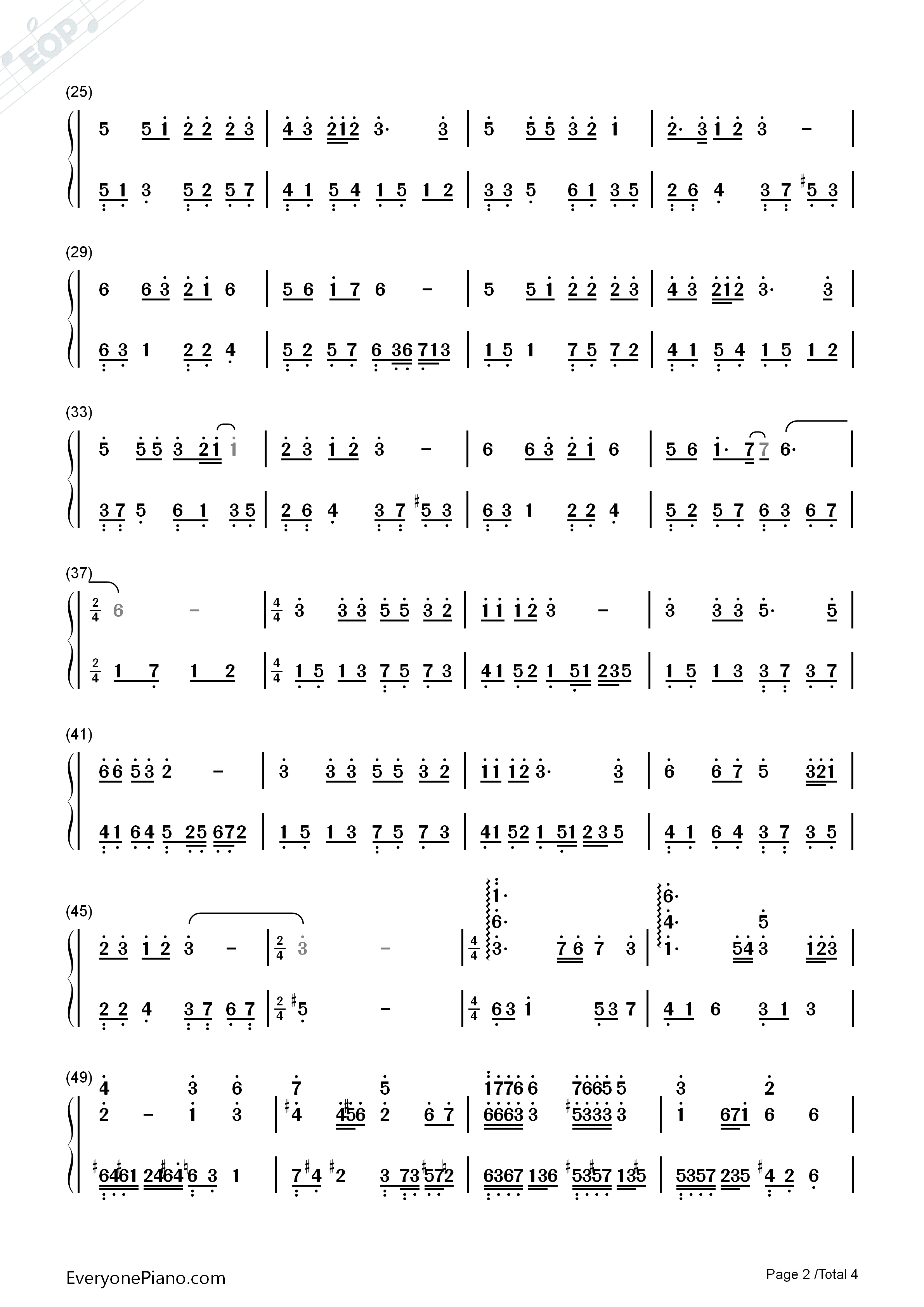 爱的回答钢琴简谱_辛晓琪演唱