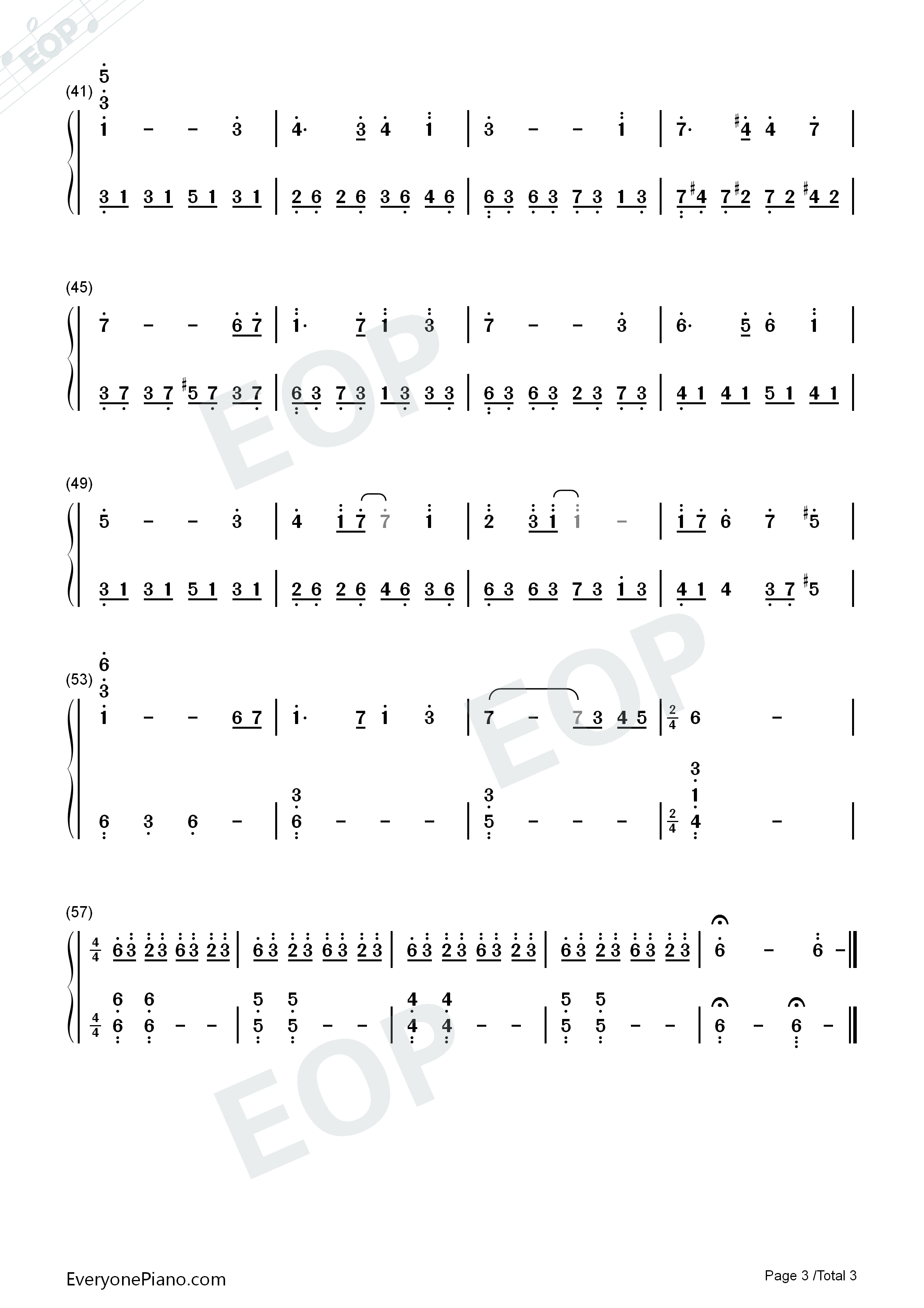 天空之城钢琴简谱_久石让演唱