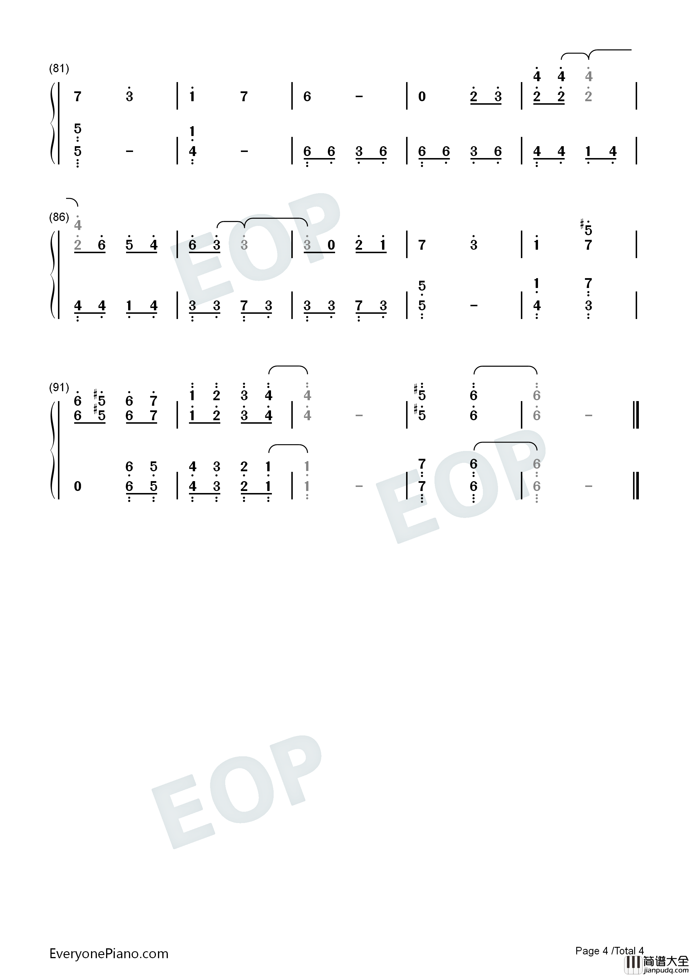 啊朋友再见钢琴简谱_Yves_Montand演唱