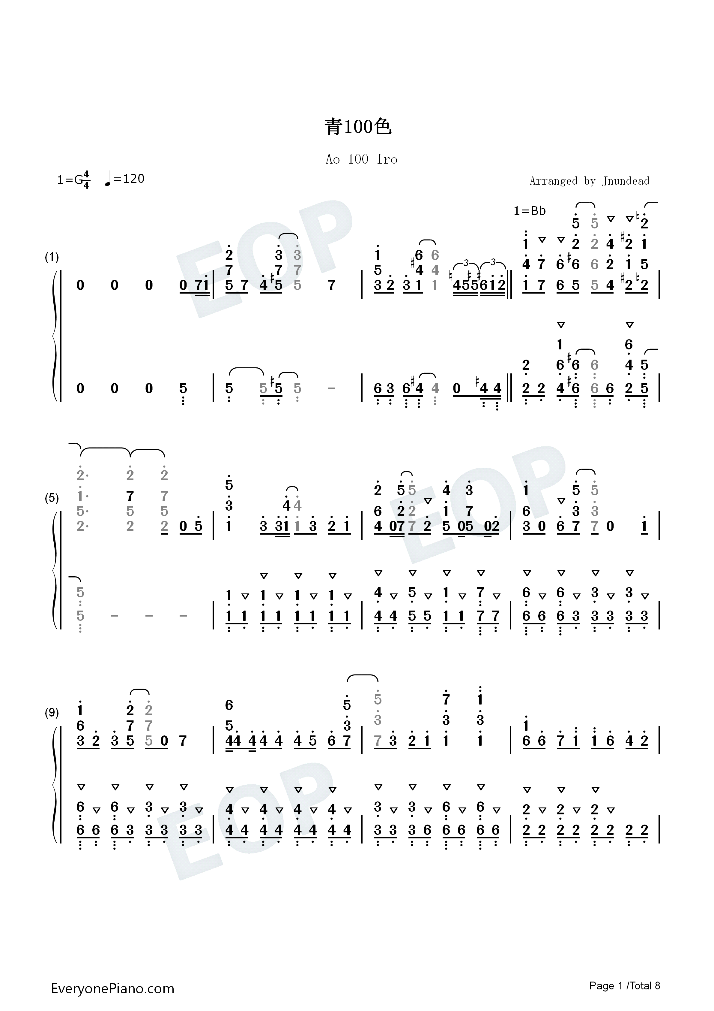 青100色钢琴简谱_伊藤美来演唱