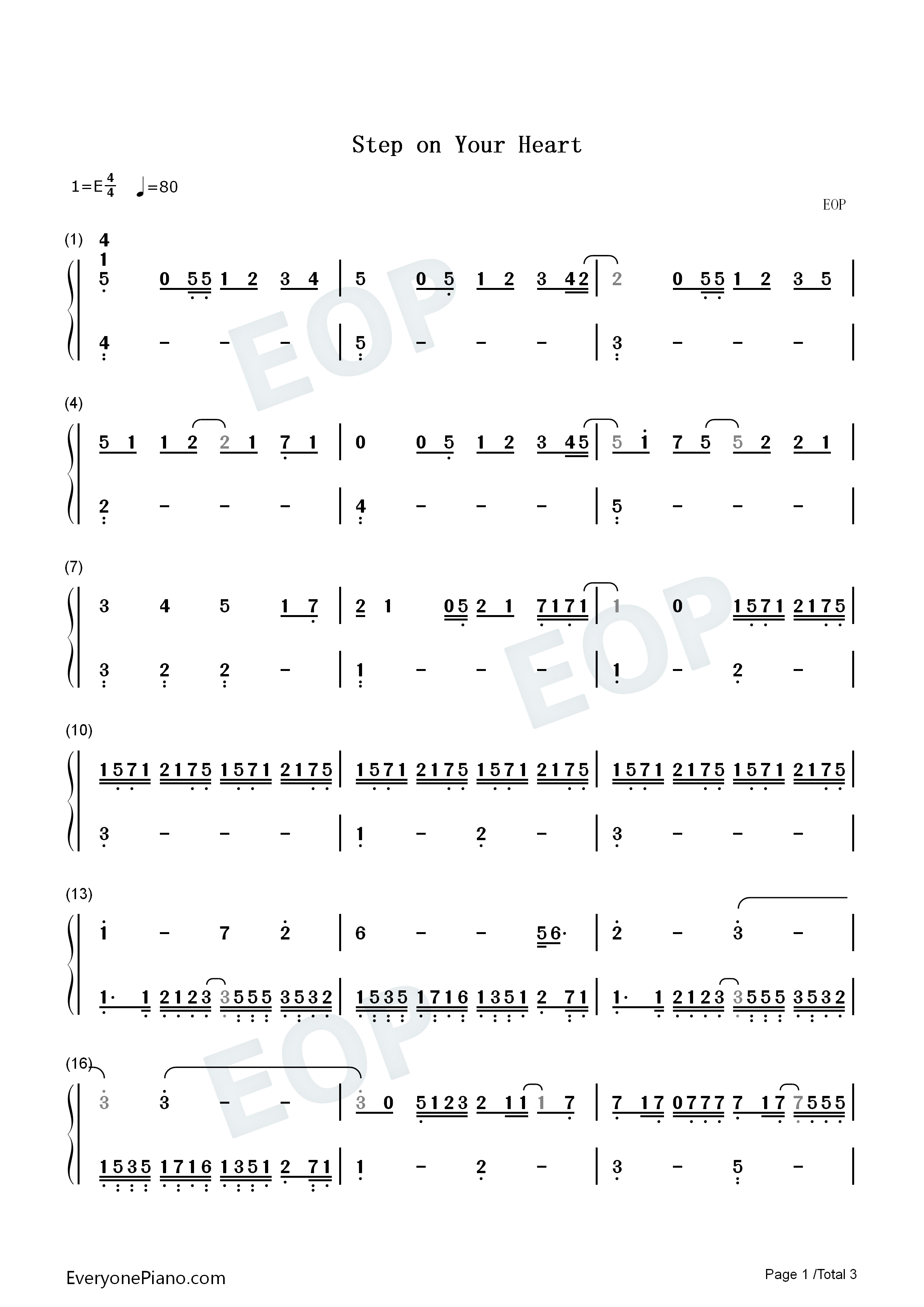 Step_on_Your_Heart钢琴简谱_Luna_Safari_洛天依演唱