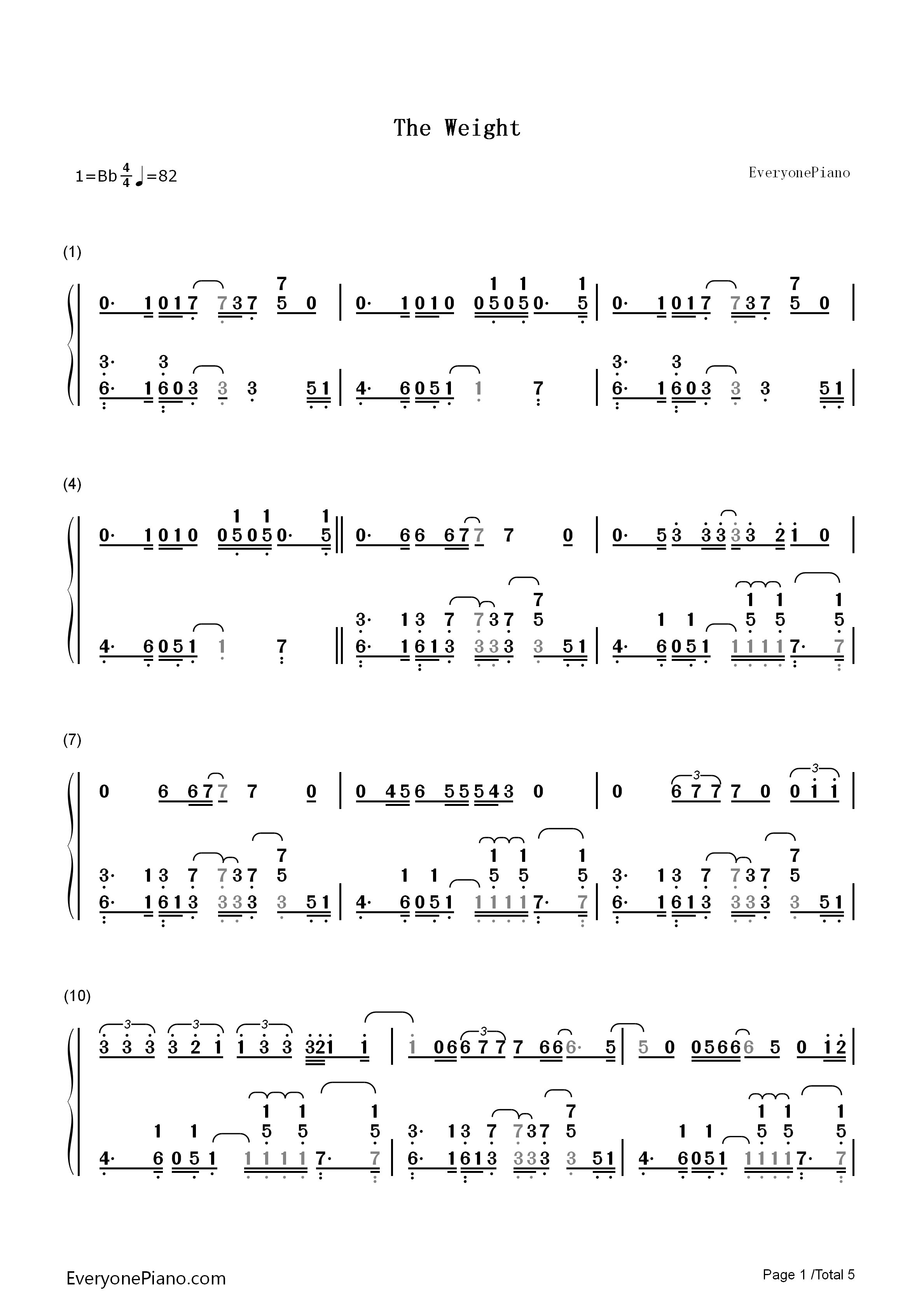 The_Weight钢琴简谱_Shawn_Mendes演唱