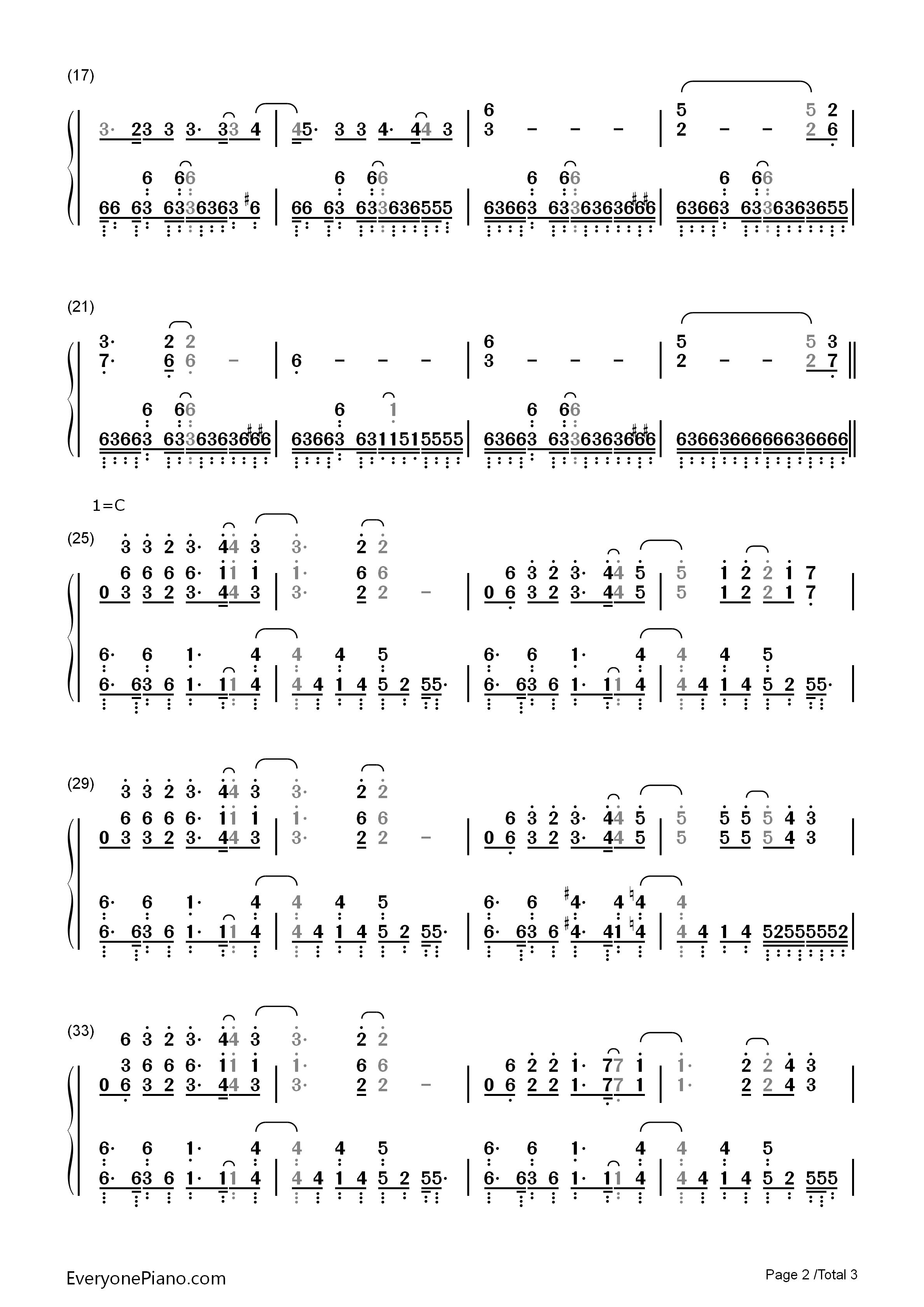 One_Reason钢琴简谱_fade演唱