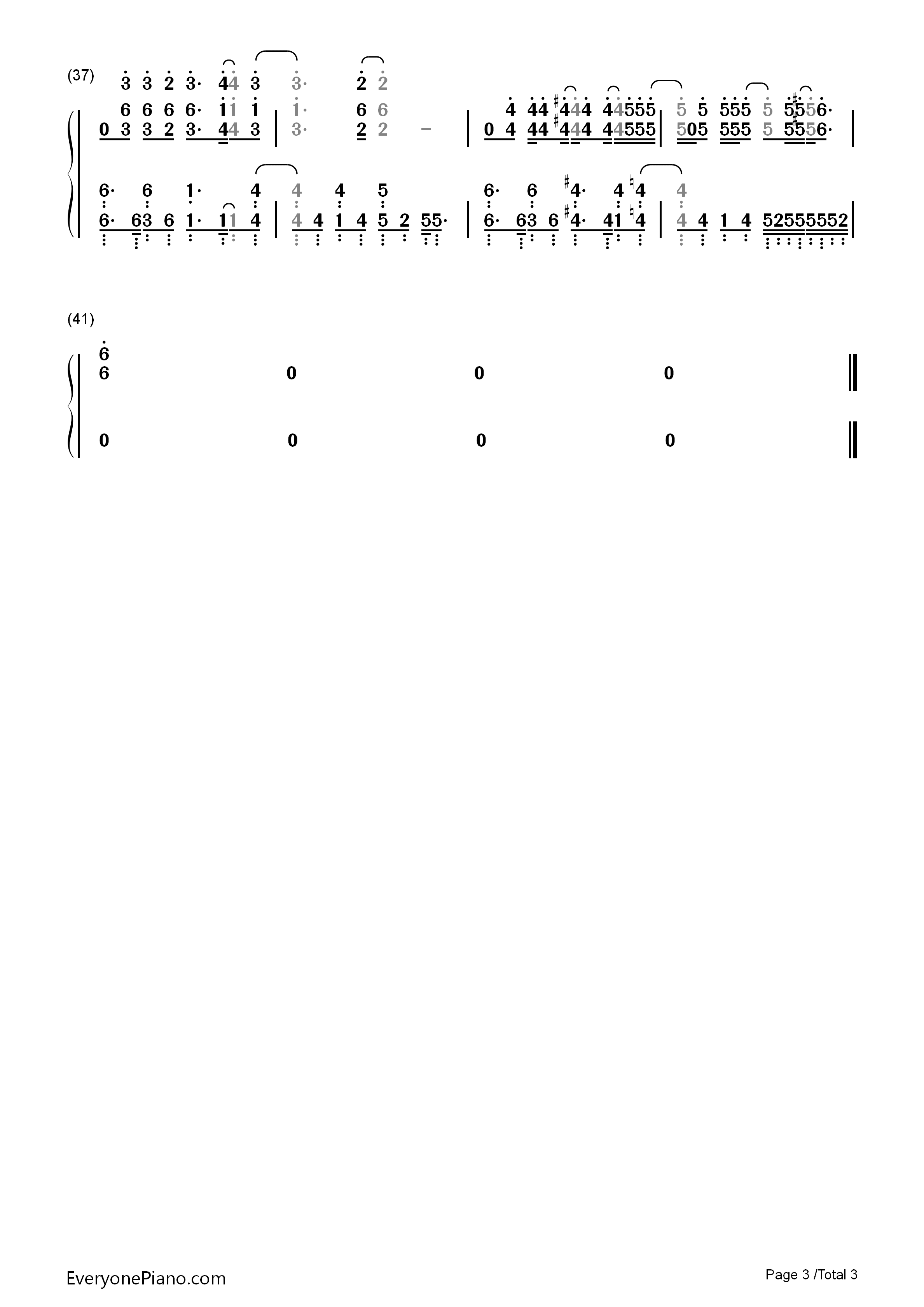 One_Reason钢琴简谱_fade演唱