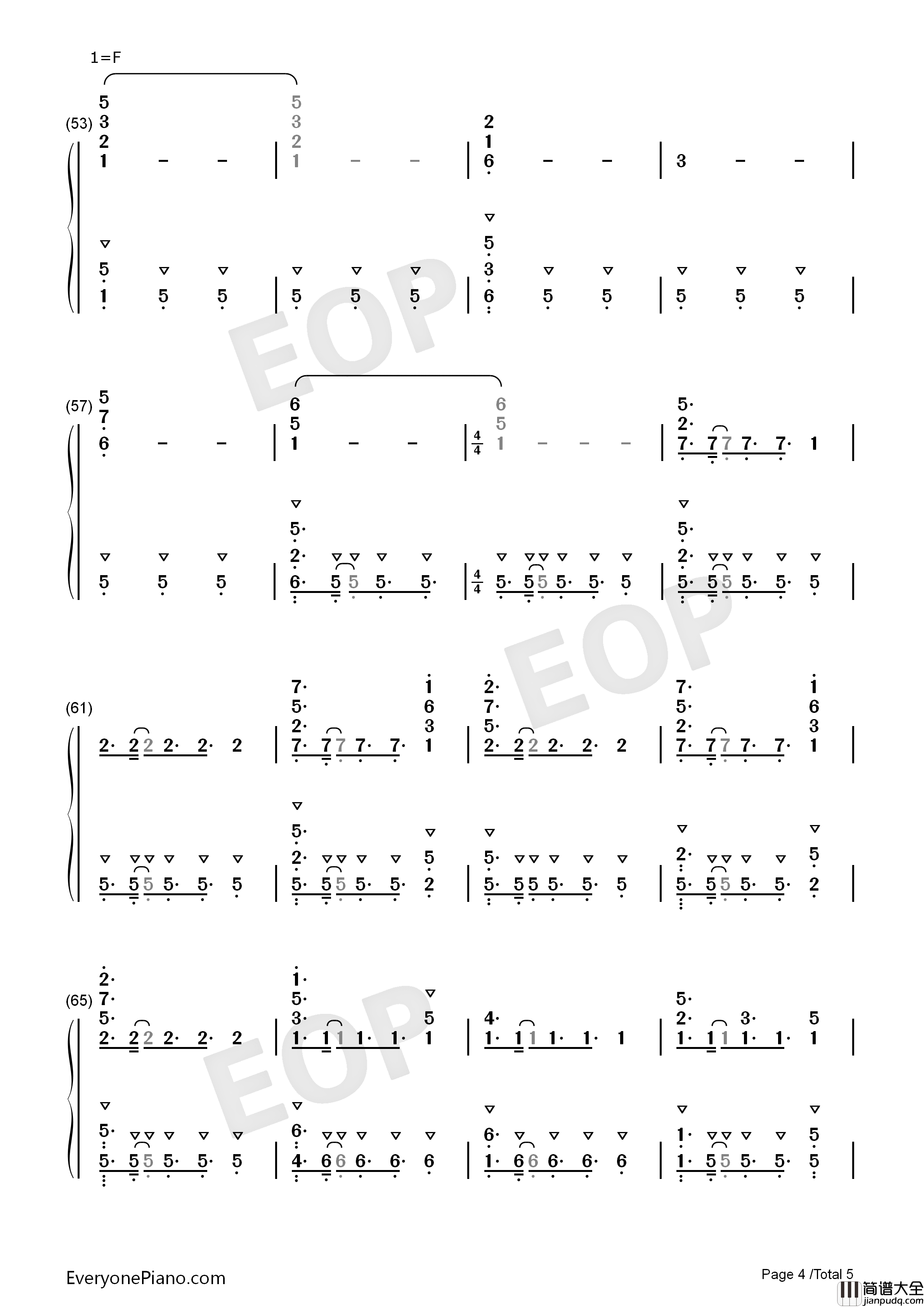 Together钢琴简谱_Henry_Jackman演唱