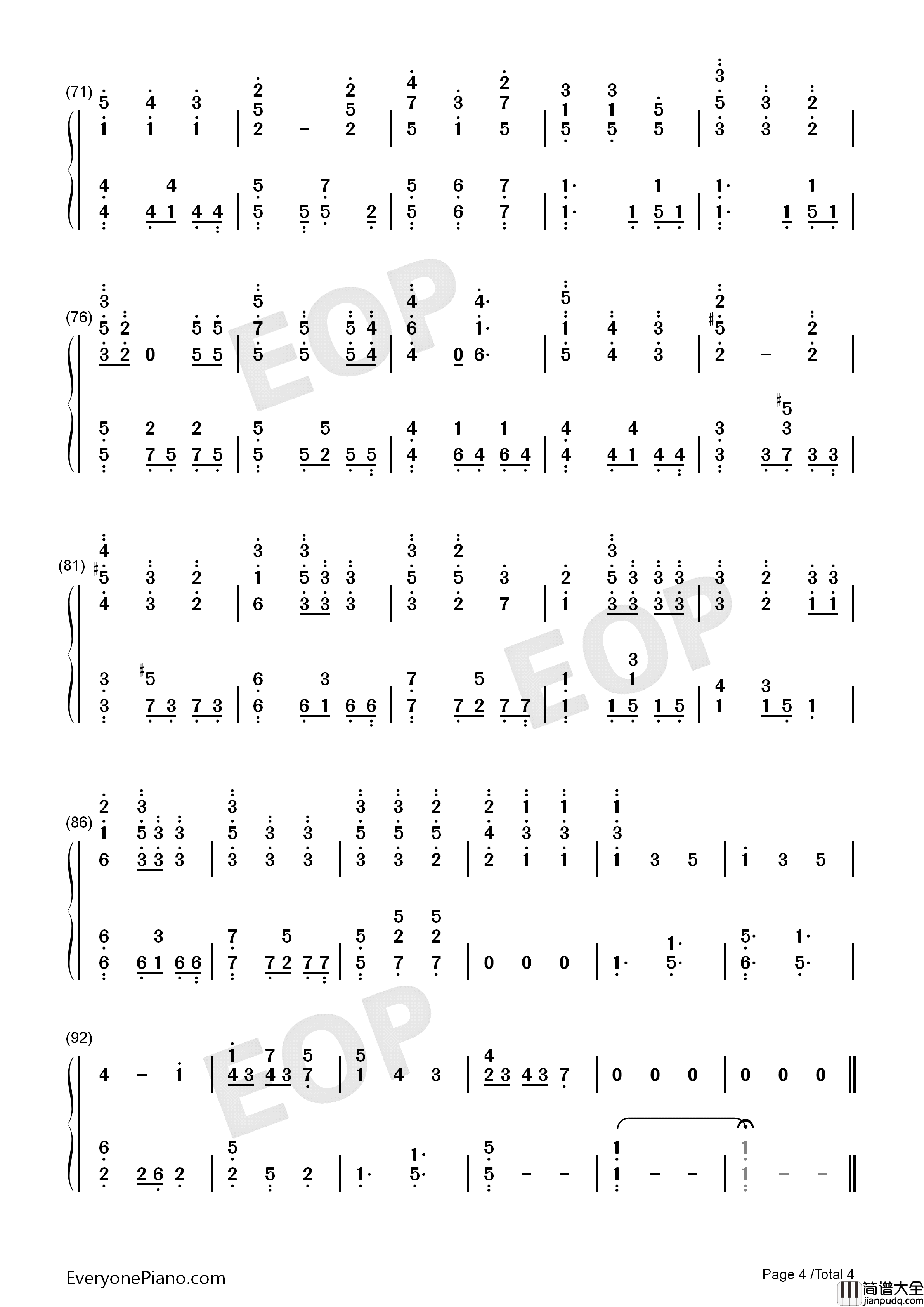 Lucky_Ending钢琴简谱_Vickeblanka演唱