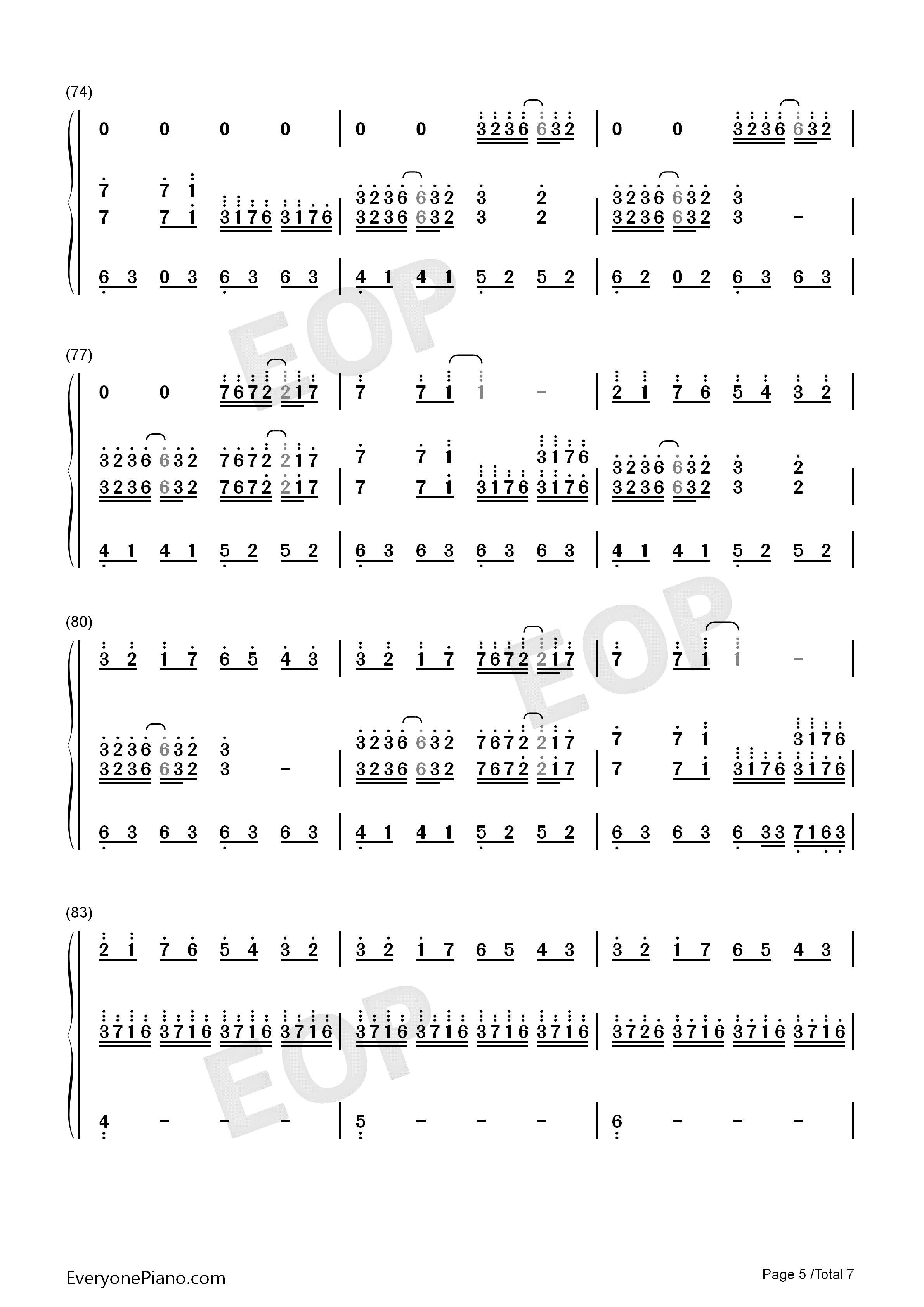 情书钢琴简谱_DJ_Okawari演唱