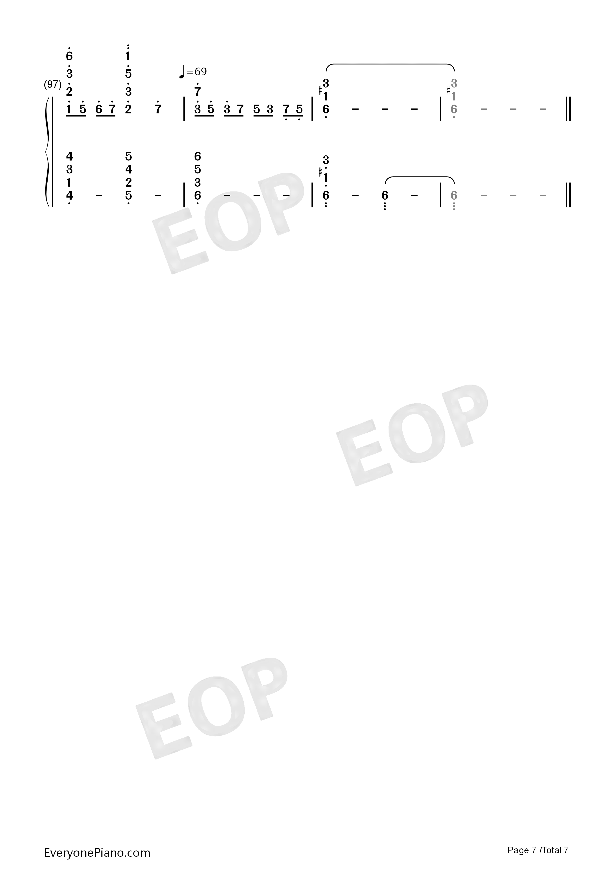 情书钢琴简谱_DJ_Okawari演唱