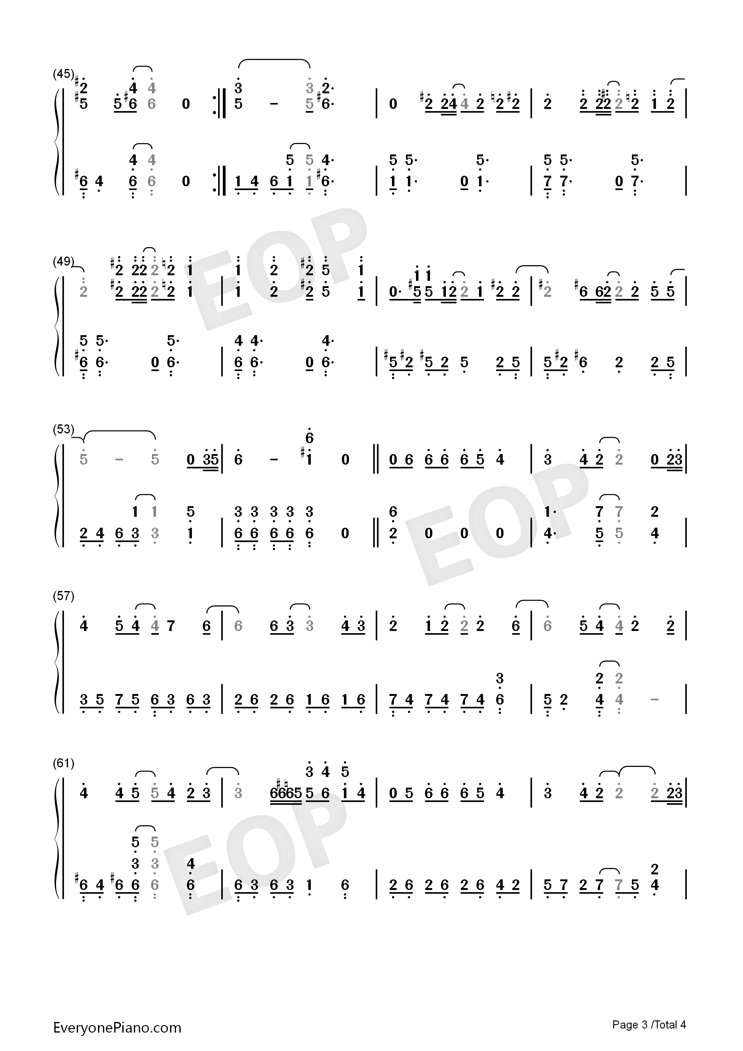 一眼瞬间钢琴简谱_张惠妹_萧敬腾演唱