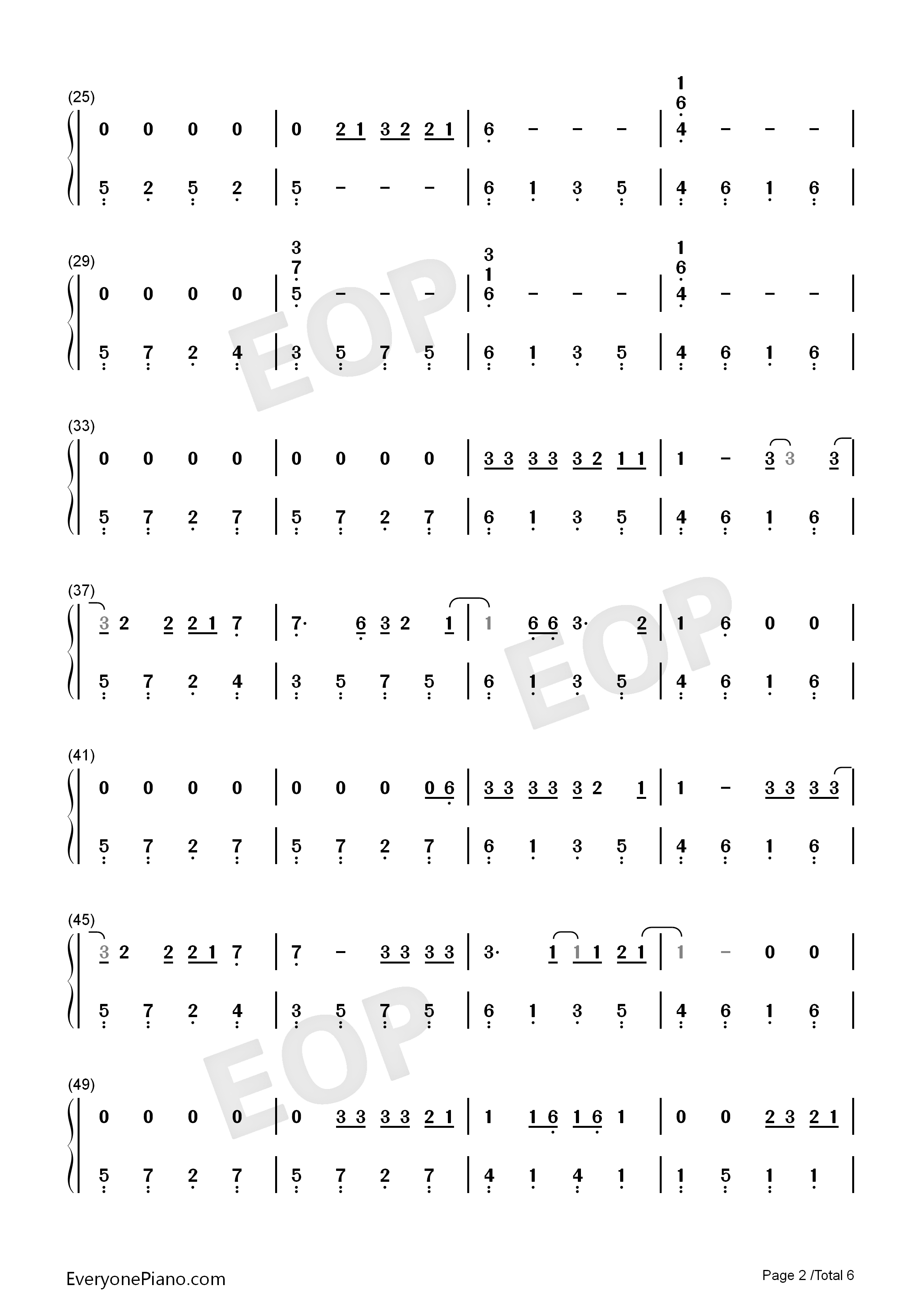 Let_Her_Go钢琴简谱_Passenger演唱