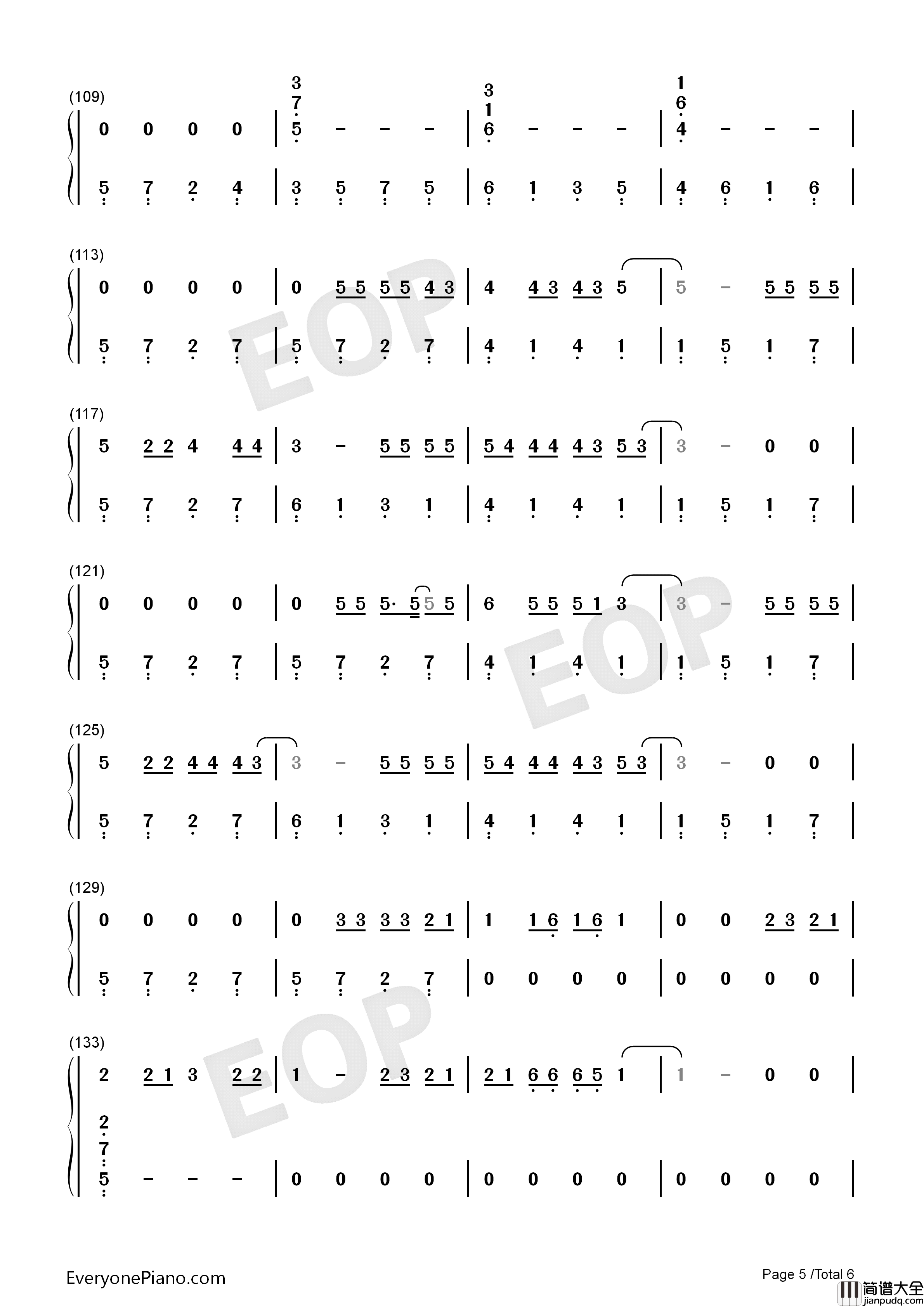 Let_Her_Go钢琴简谱_Passenger演唱