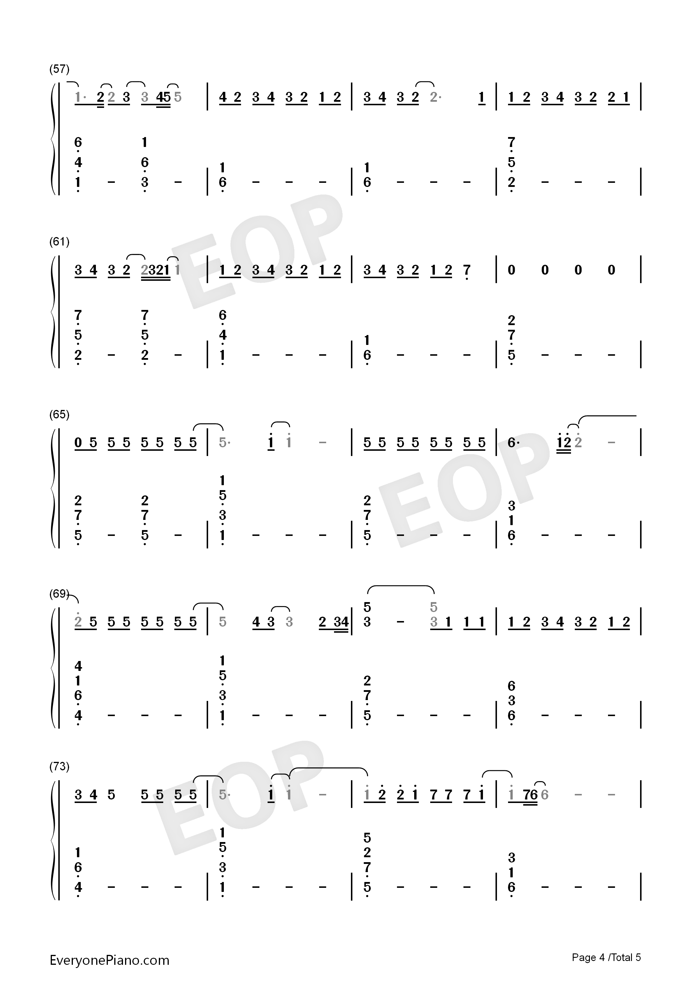 One钢琴简谱_Lewis_Capaldi演唱