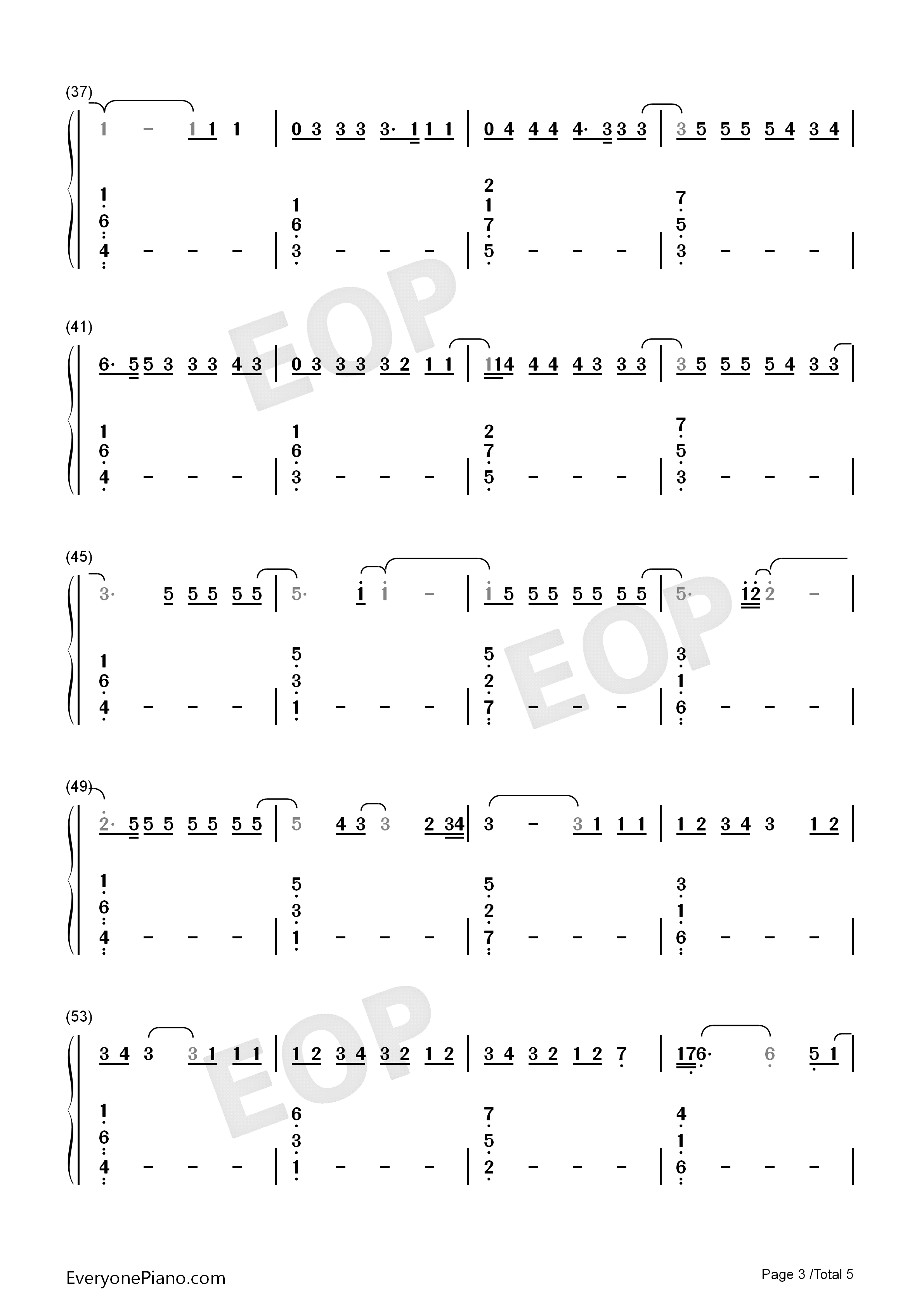 One钢琴简谱_Lewis_Capaldi演唱