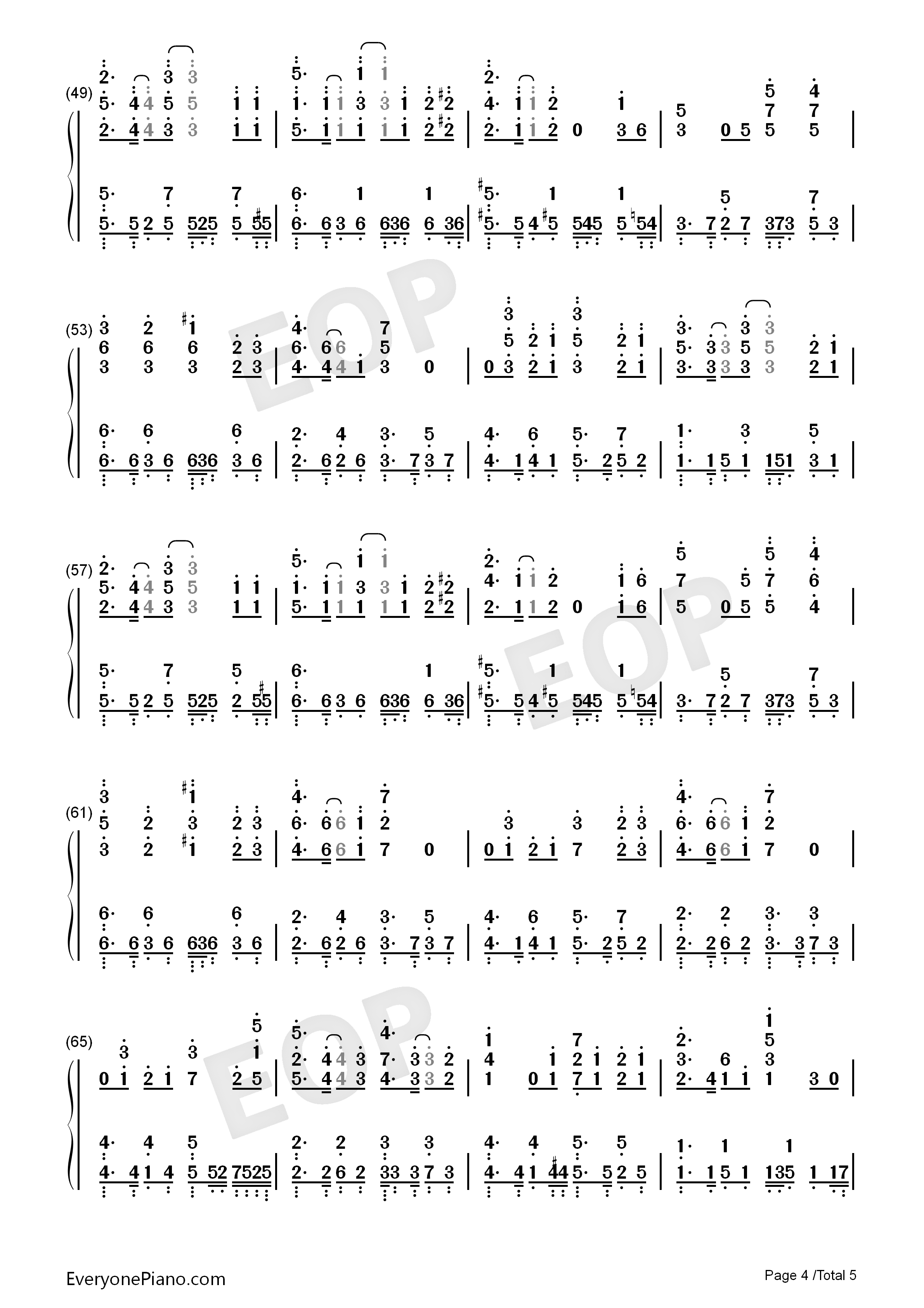 イコール钢琴简谱_Sumika演唱