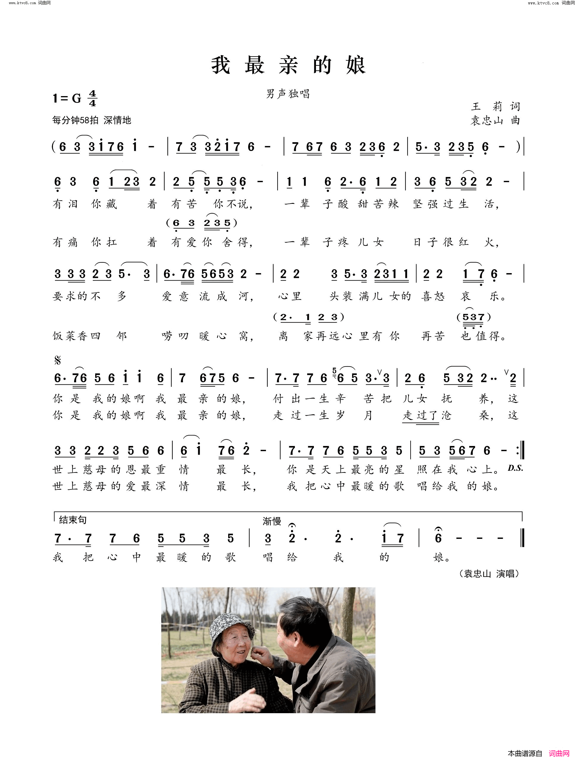 我最亲的娘简谱_袁忠山曲谱