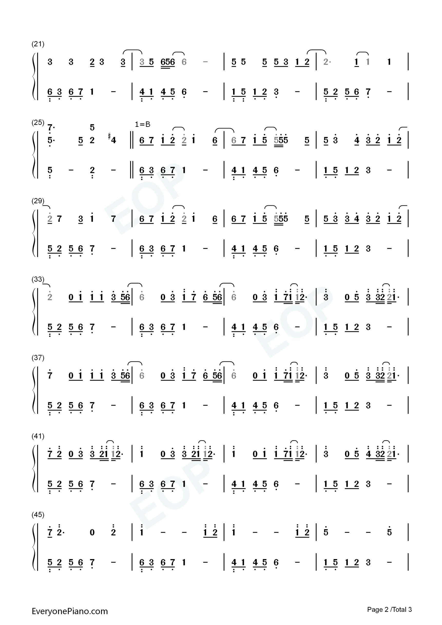 篇章钢琴简谱_张韶涵_王赫野演唱