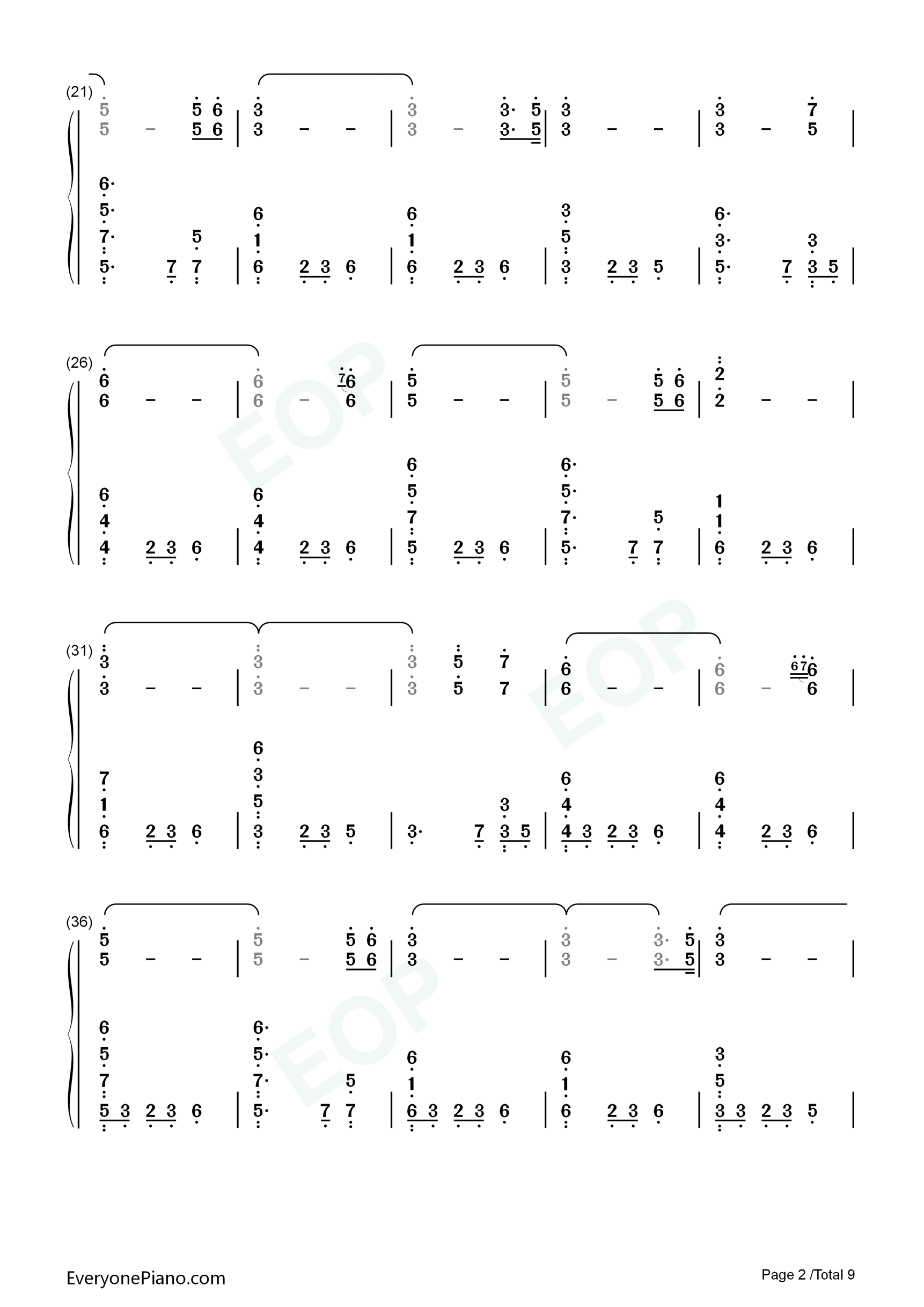 浮光_The_History钢琴简谱_Jannik演唱