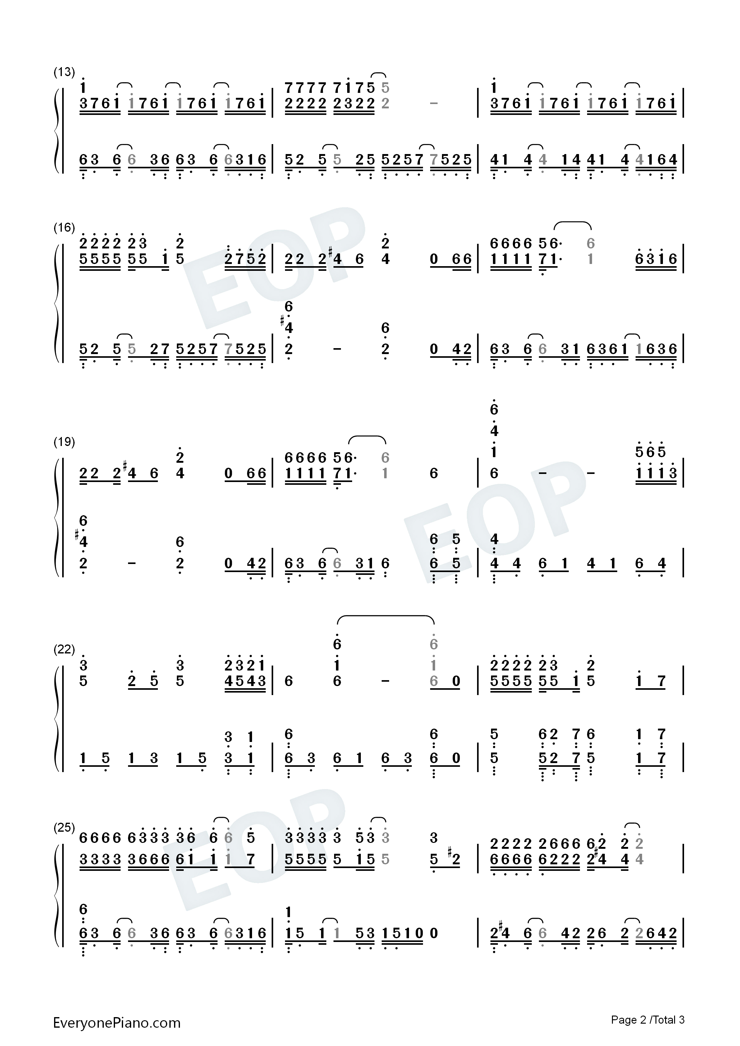天下有情人钢琴简谱_周华健_齐豫演唱