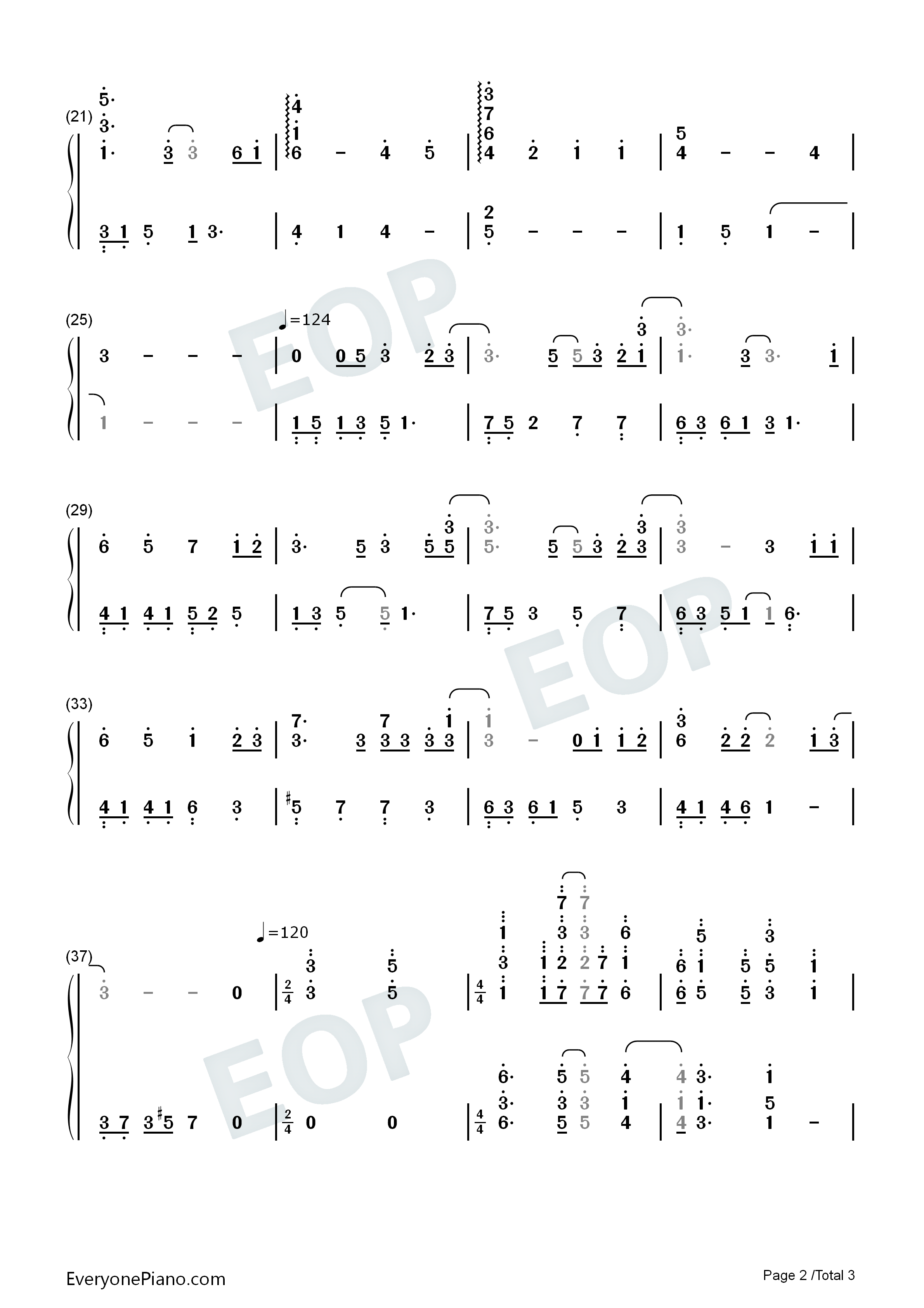 片想い钢琴简谱_Chara演唱