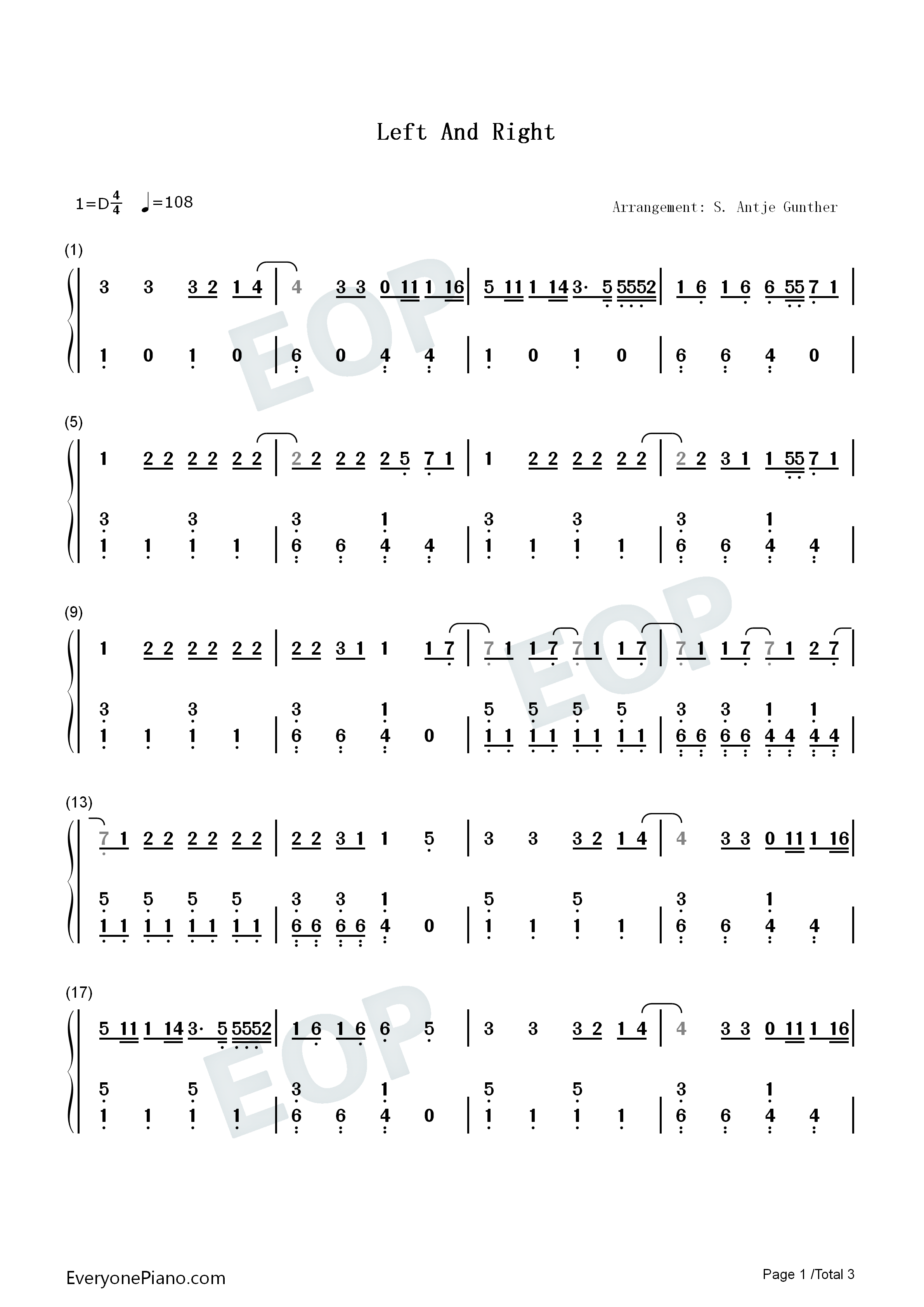 Left_and_Right钢琴简谱_Charlie_Puth_田柾国_防弹少年团演唱