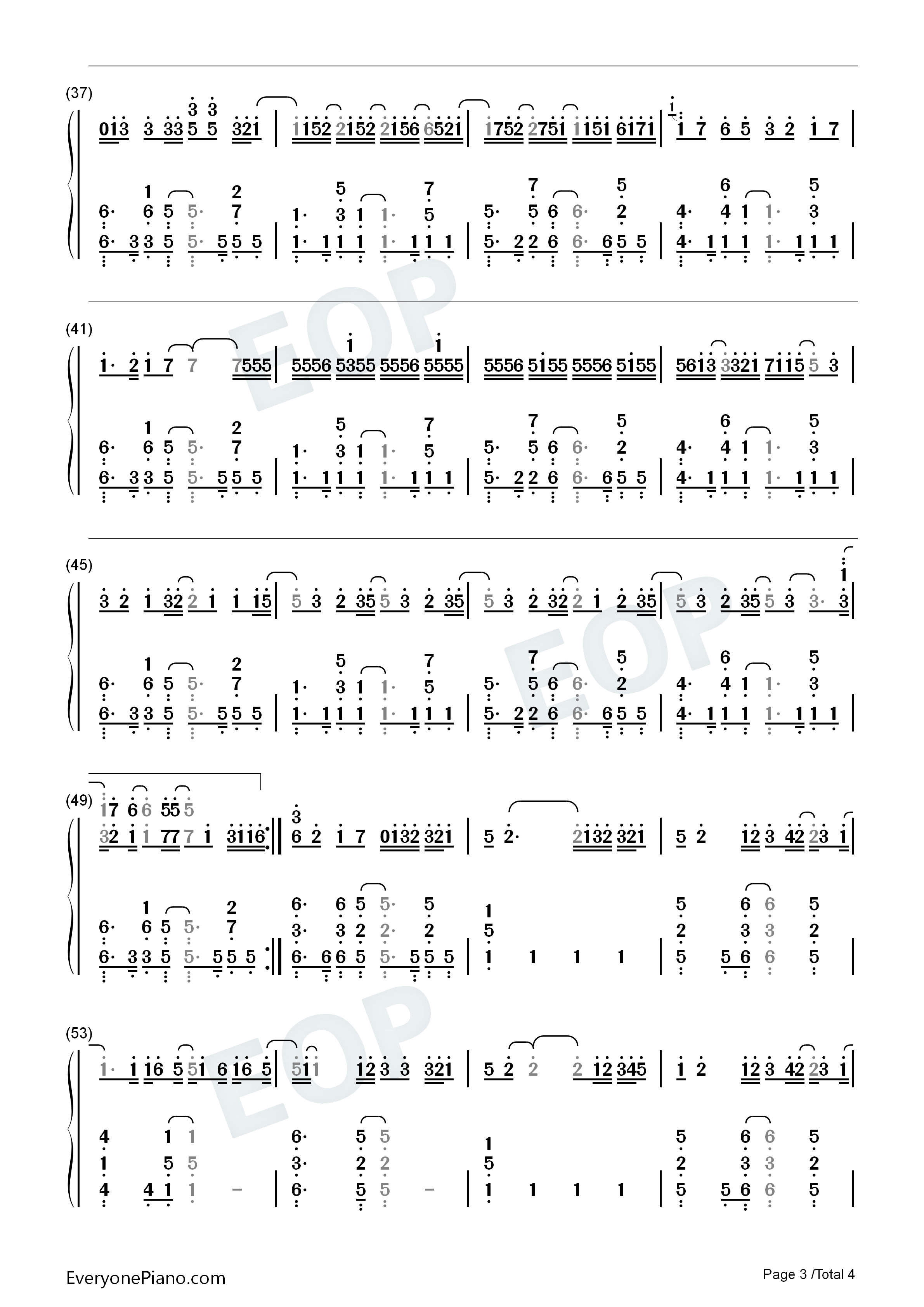 Yet_to_Come_The_Most_Beautiful_Moment钢琴简谱_防弹少年团_BTS演唱