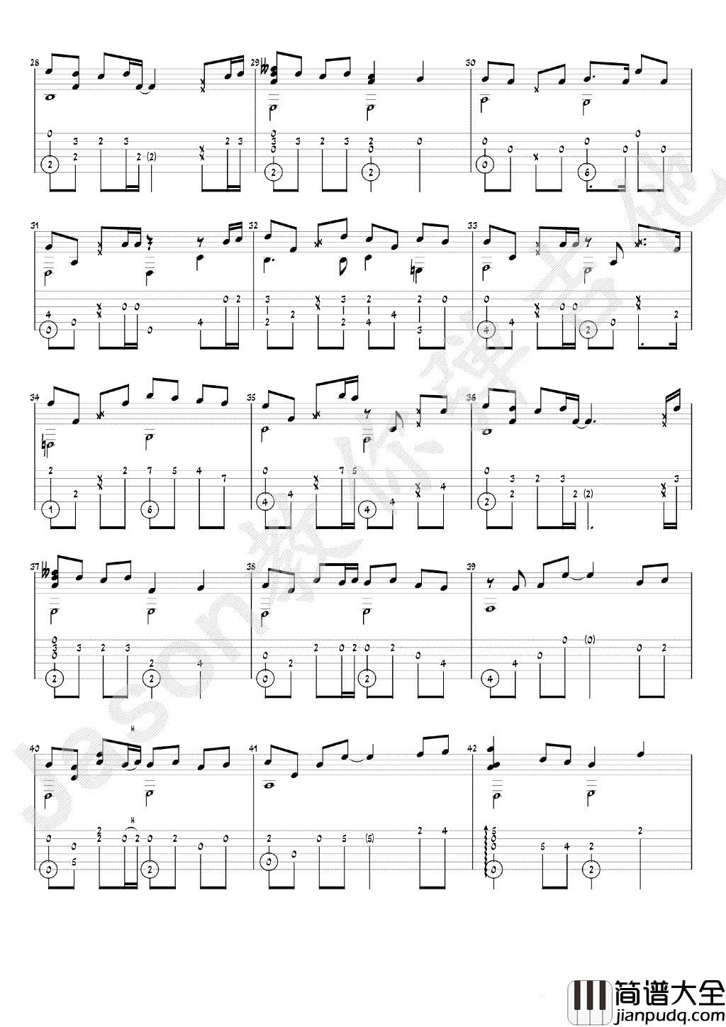 等你下课吉他指弹谱__Jason编配_周杰伦