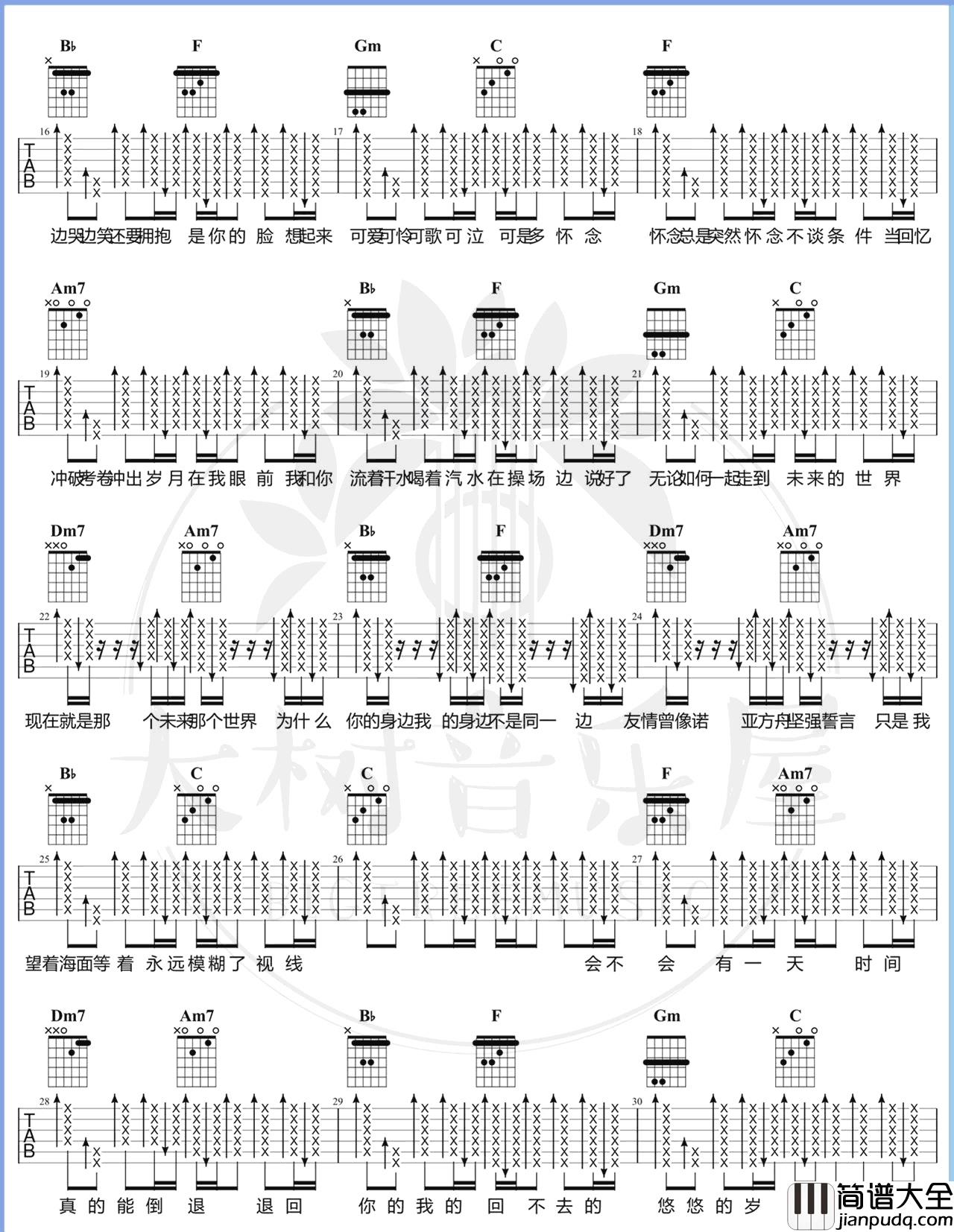 五月天《干杯》吉他谱_F调女生版六线谱_干杯吉他弹唱演示 五月天_干杯_吉他谱_F调女生版六线谱_干杯吉他弹唱演示