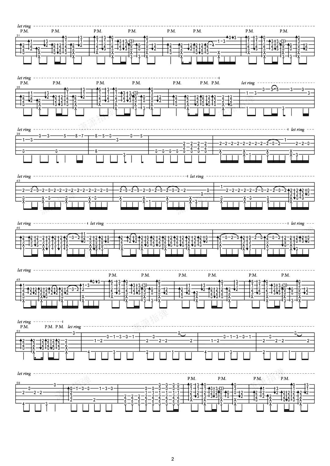 反方向的钟指弹谱_周杰伦_潇潇指弹_吉他演示视频
