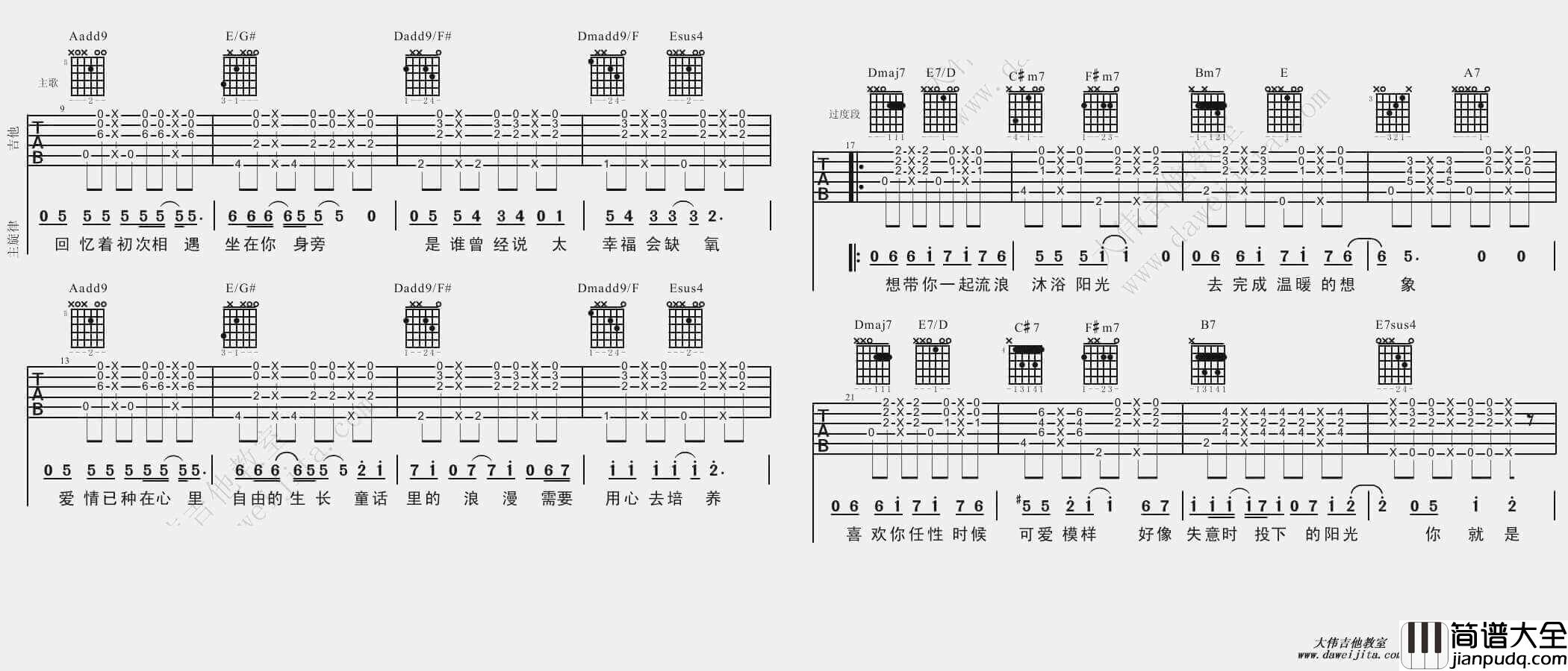 棉花糖吉他谱_A调精选版_至上励合