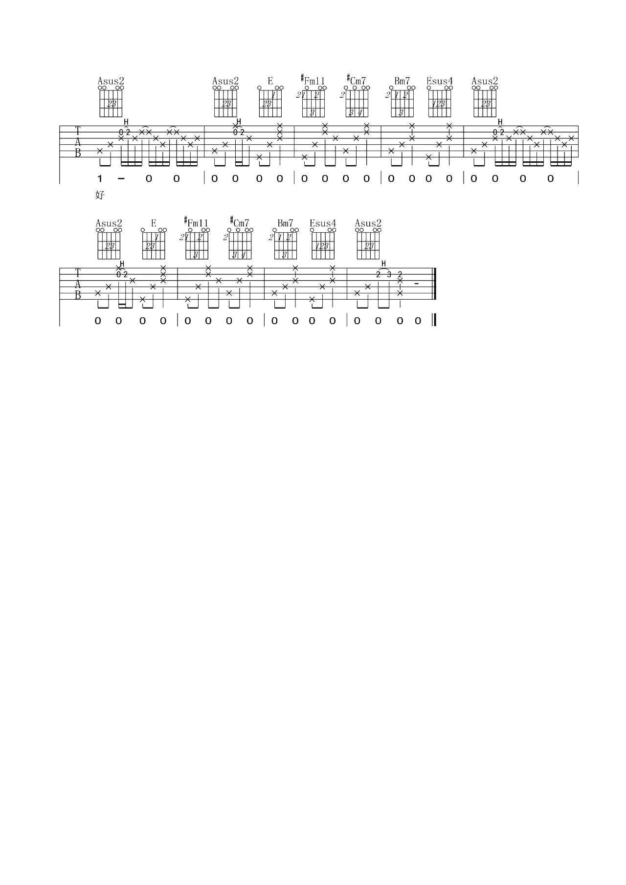 稻香吉他谱_周杰伦_A调原版弹唱谱_免费版