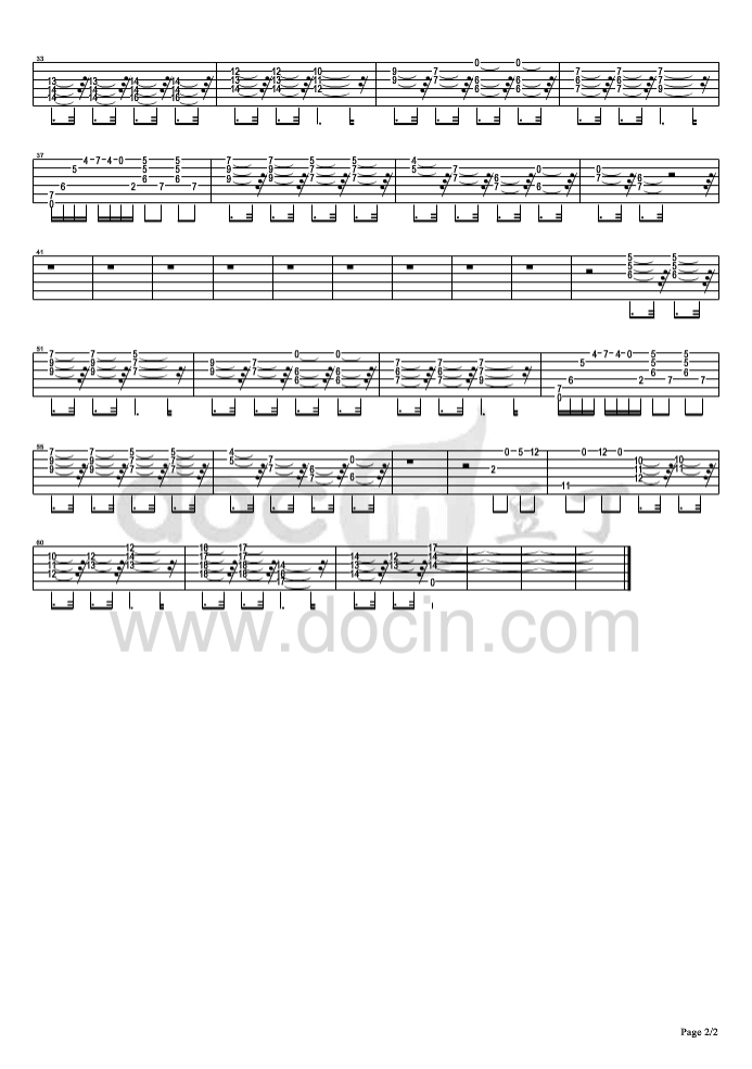 目黑指弹谱_A调六线谱_nickiss