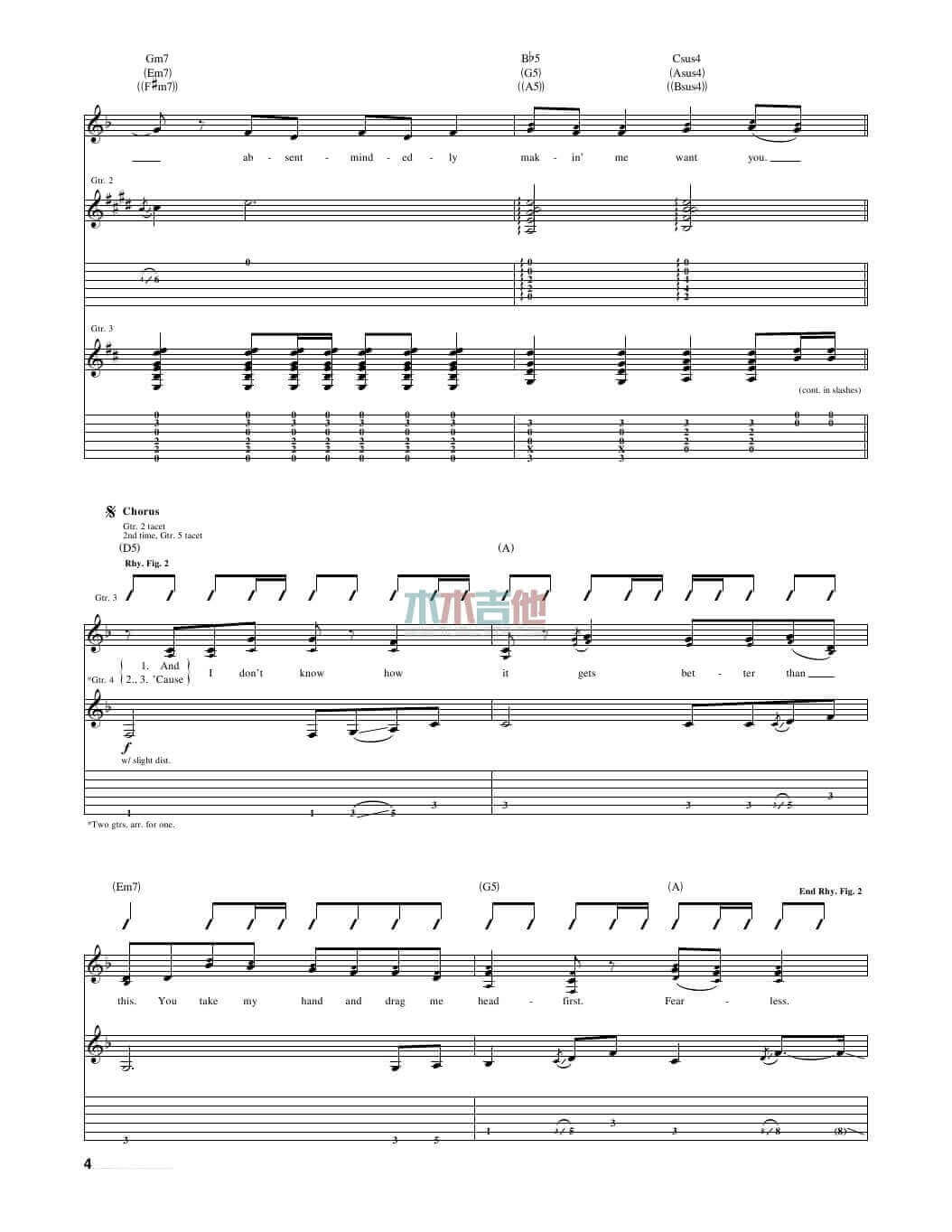 fearless吉他谱_A调女生版_Taylor_Swift