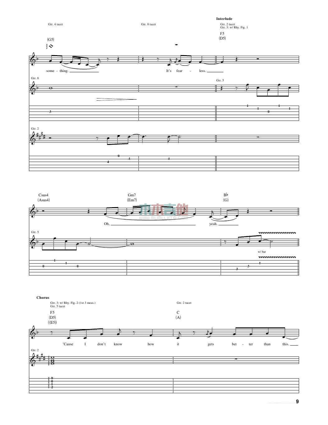 fearless吉他谱_A调女生版_Taylor_Swift