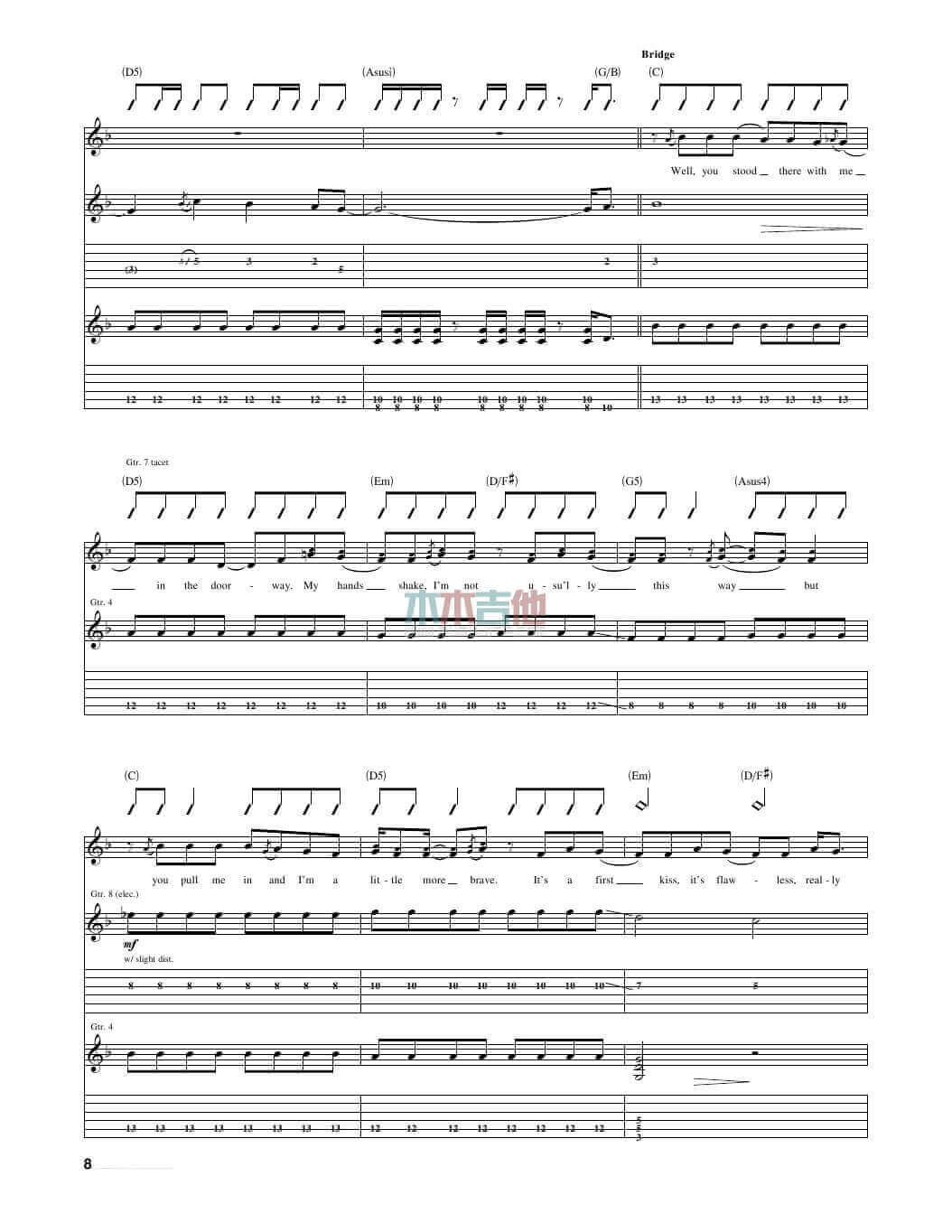 fearless吉他谱_A调女生版_Taylor_Swift