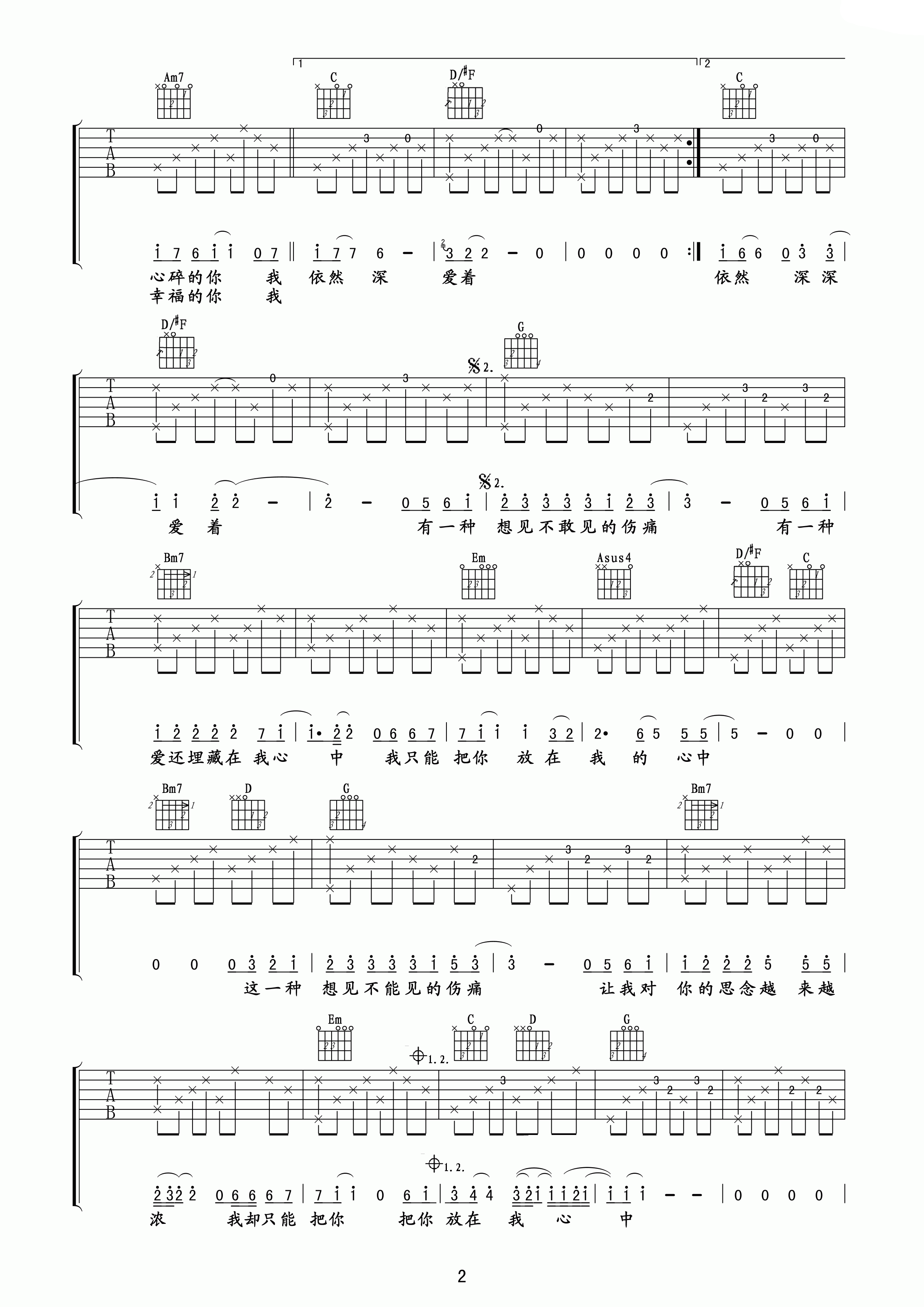 听说爱情回来过吉他谱_B调_玩易吉他编配_林忆莲