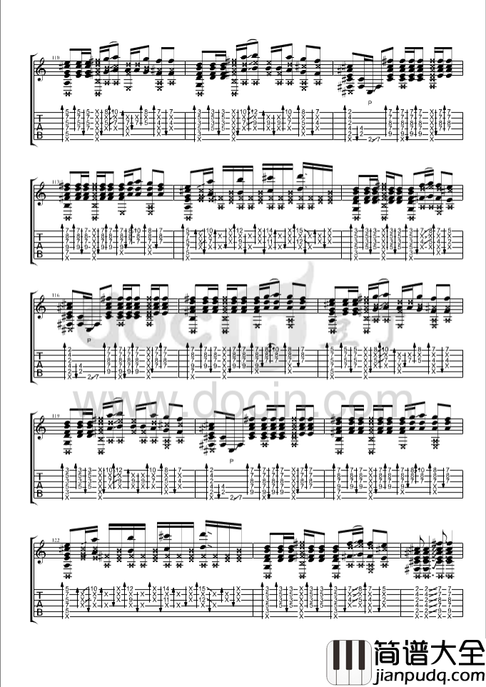 flaming吉他指弹谱_B调_豆丁网编配_郑成河