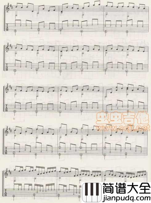 卡农_杨永喜D版|吉他谱|图片谱|高清|杨永喜