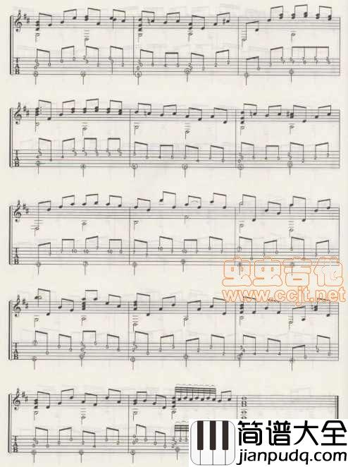 卡农_杨永喜D版|吉他谱|图片谱|高清|杨永喜