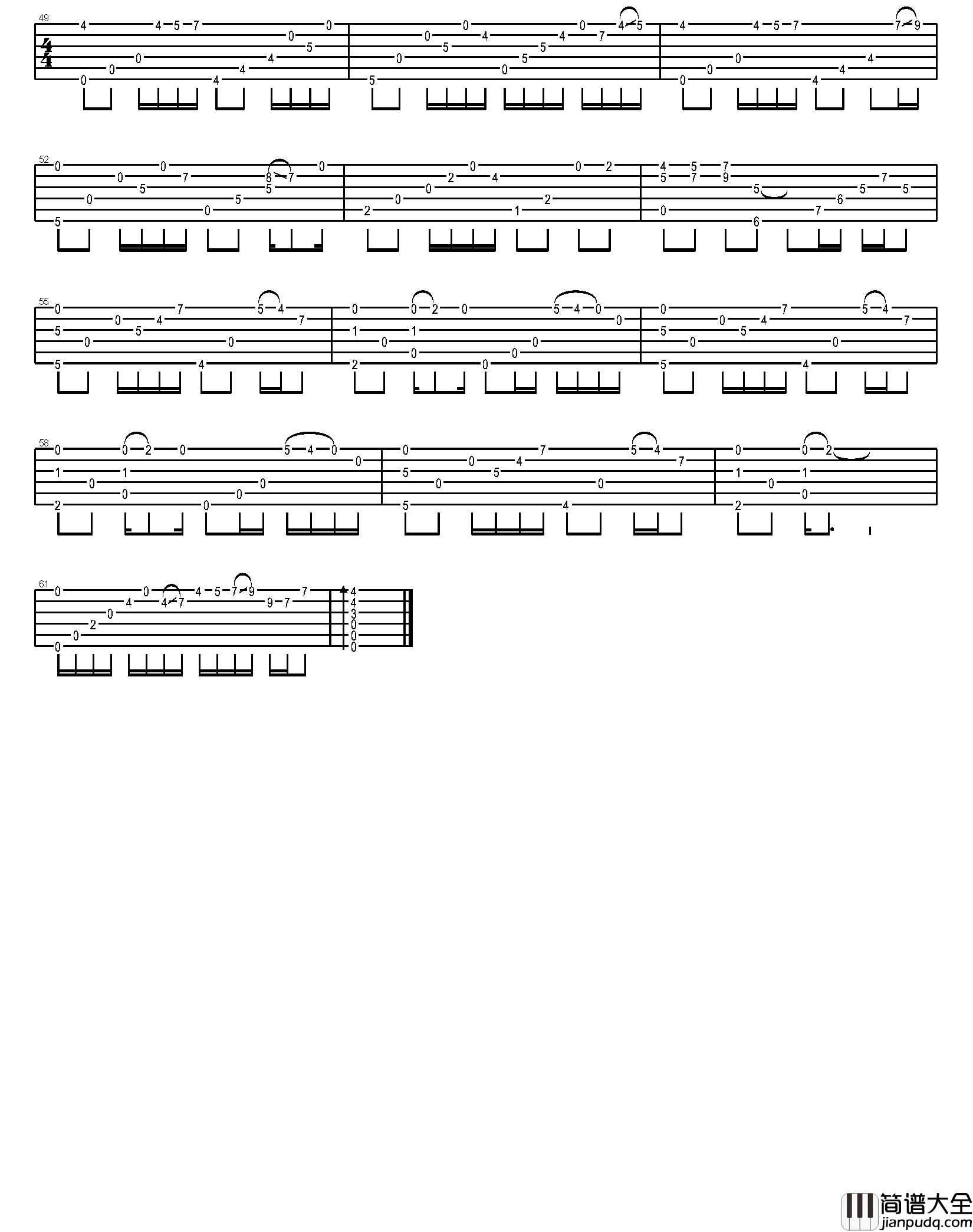 november吉他指弹谱_D调_乐器学习网编配_岸部真明