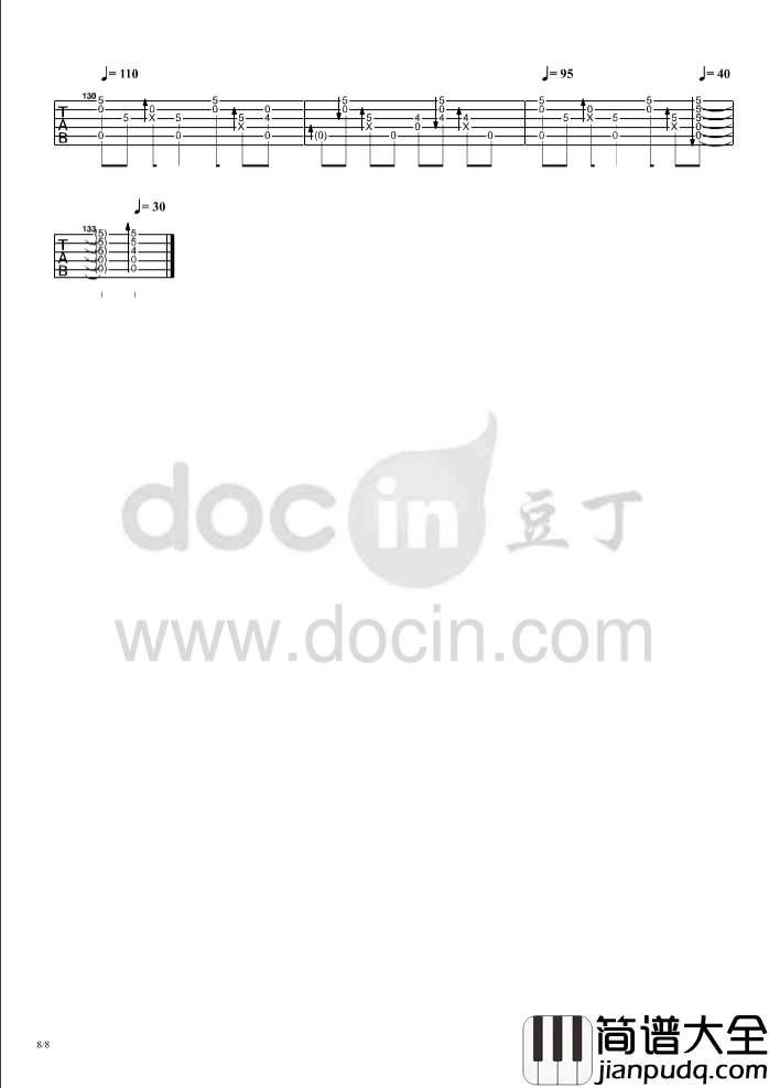 for_you指弹谱_D调六线谱_豆丁网编配_郑成河